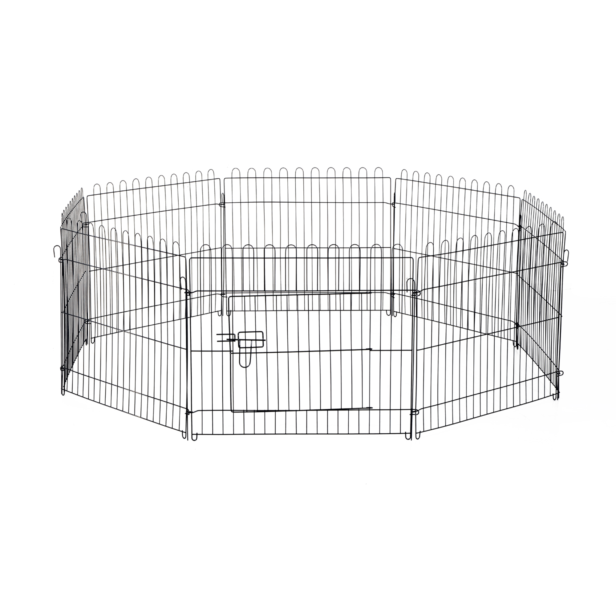 Welpenlaufstall 8-TLG Welpenauslauf mit 8 Gitterplatten Tür Schutzplane Freilaufgehege 61cm hoch Welpengitter Laufstall für Haustiere Hund Katze Welpe Laufgitter für drinnen und draußen