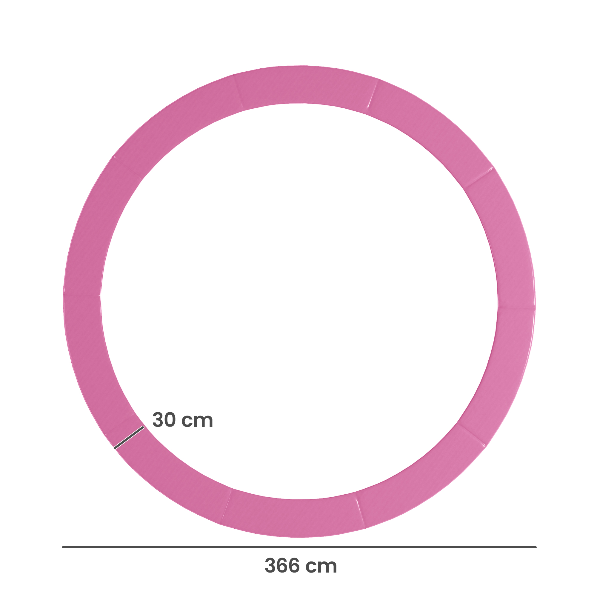 Ersatz-Randabdeckung für Trampoline, wasserfest, reißfest, Ø366 cm, Rosa