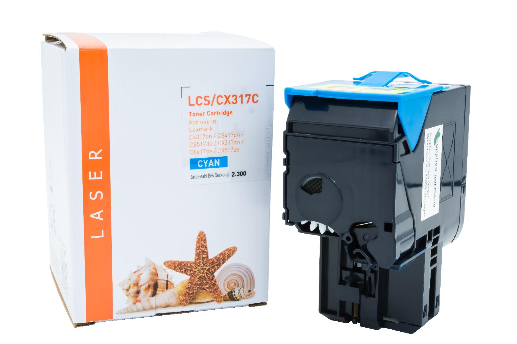 CS/CX317C alternativ Toner cyan für Lexmark / 71B20C0 / 2.300 Seiten