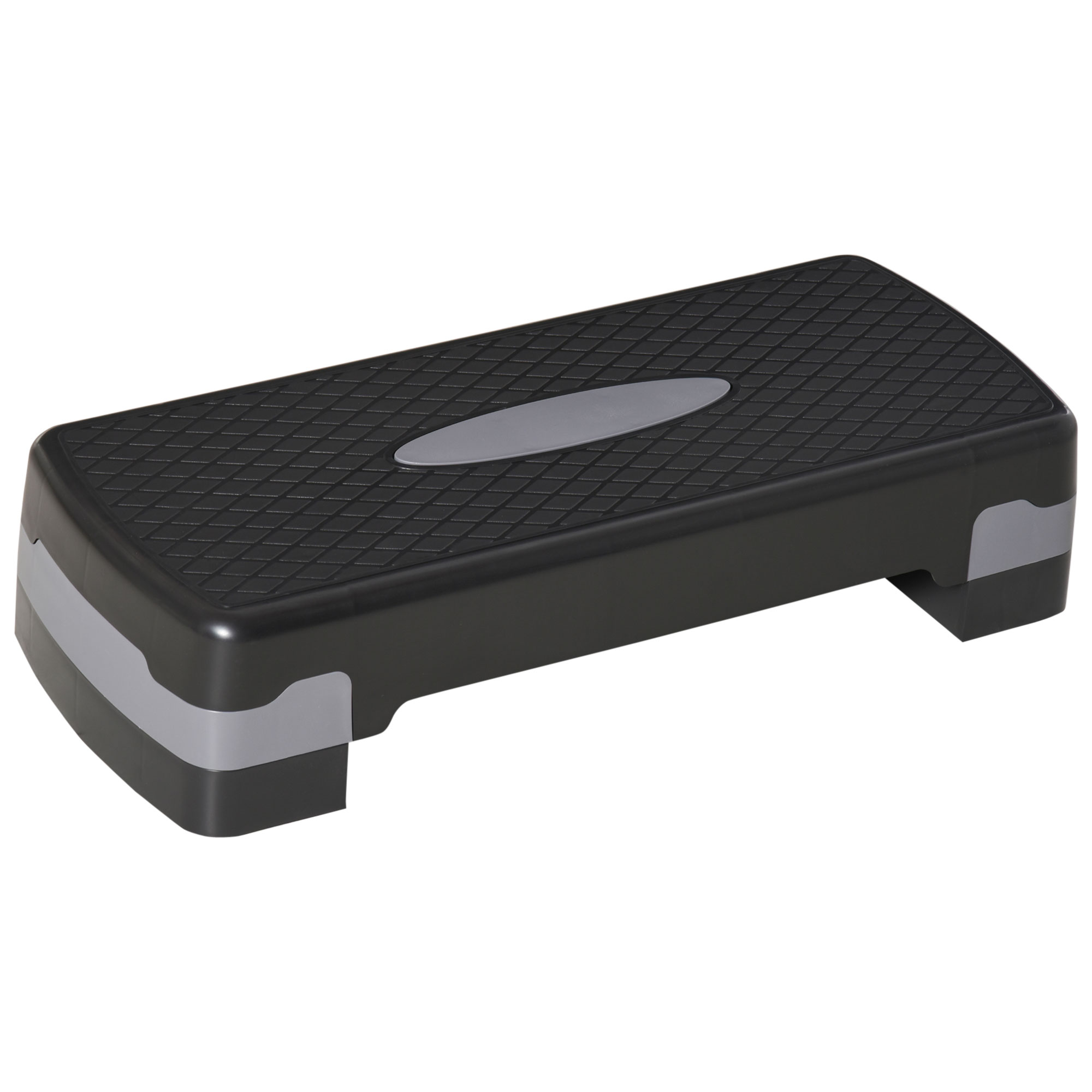 Steppbrett Aerobic Stepper 2-Stufig Höhenverstellbar 10-15cm, Rutschfest Fitness Stepper, Mini Steppbrett für Zuhause Heim Büro, Schwarz+Grau