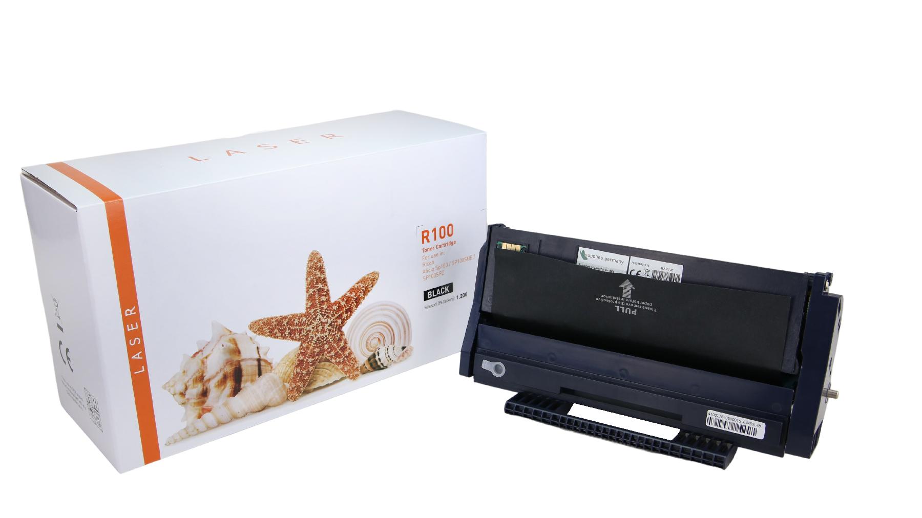 SP100 alternativ Toner schwarz für Ricoh  / 407166 / 1.200 Seiten