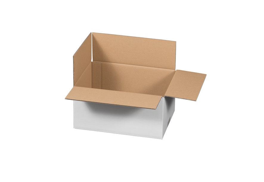 Versandkarton, 304x217x150mm, weiß, 2-wellig, VPE10