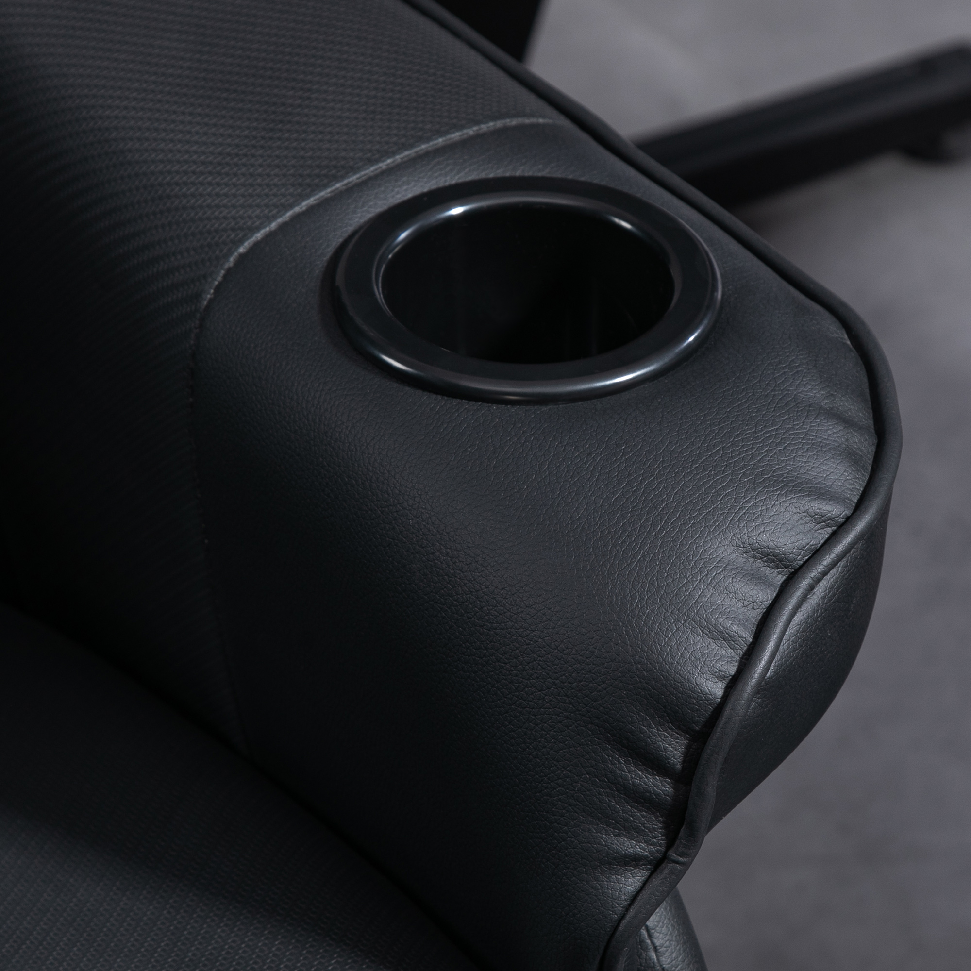 Gamingsessel, Massagefunktion, neigbare Lehne, Fußstütze, bis 120 kg, Stahlrahmen, Kunstleder, Schwarz