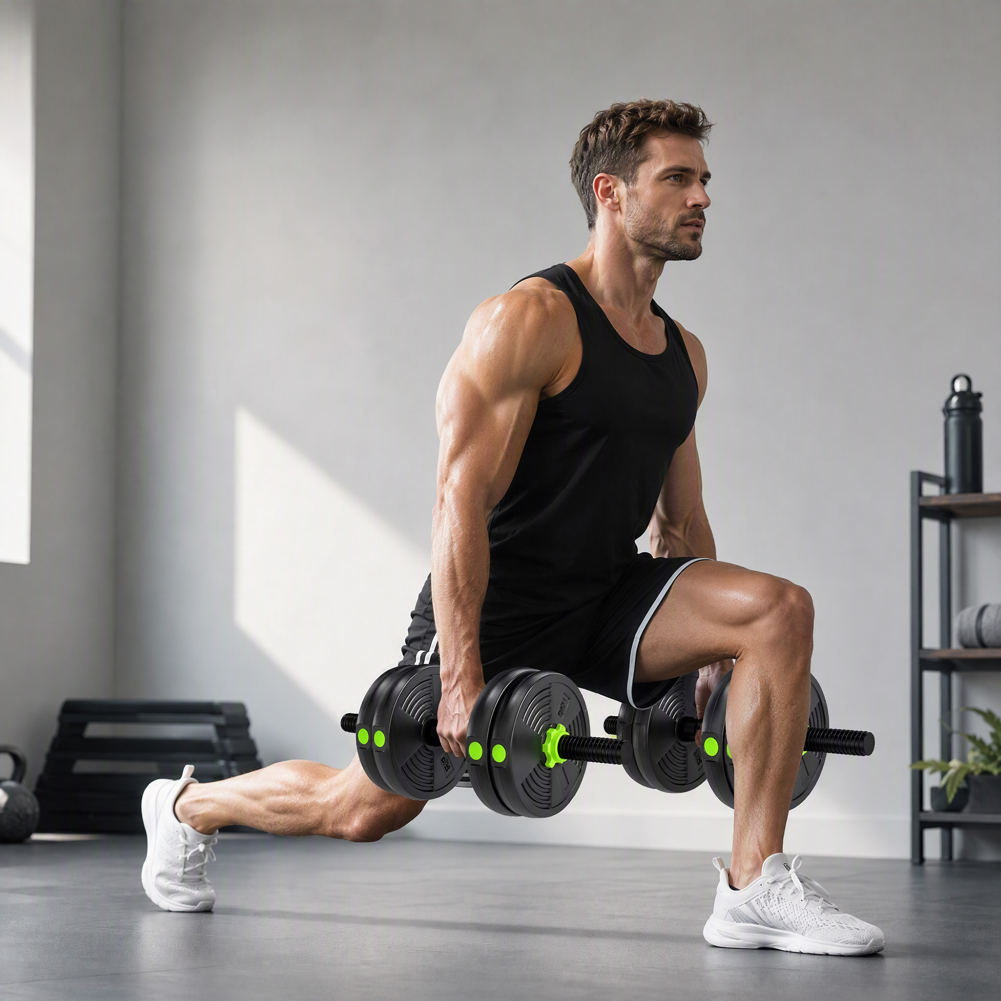 Hantelset verstellbar 15 KG Kurzhantel Set Kurzhanteln Langhanteln Hanteln Set für Krafttraining
