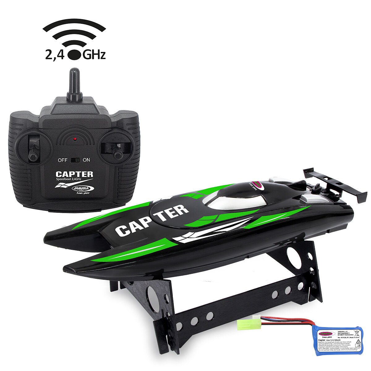 Capter Speedboot schwarz/grün Li-Ion 7,4V 2,4GHz Capter Speedboot schwarz/grün Li-Ion 7,4V 2,4GHz