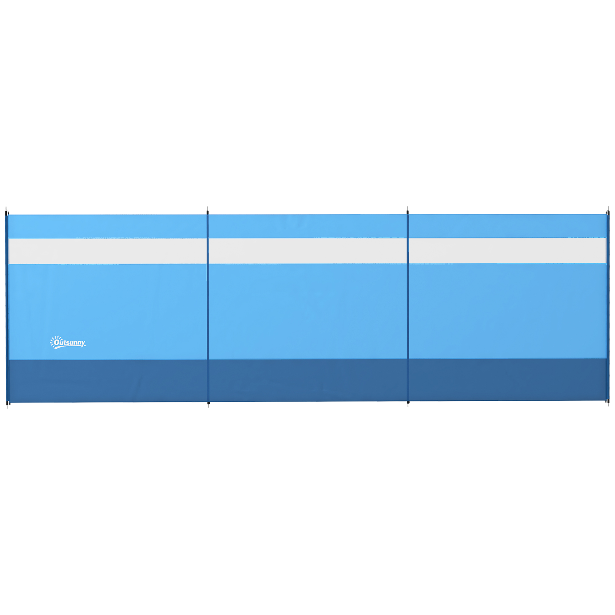 Windschutz mit Sichtfenster und Tragetasche, Stahlstangen, 440x140cm, Blau