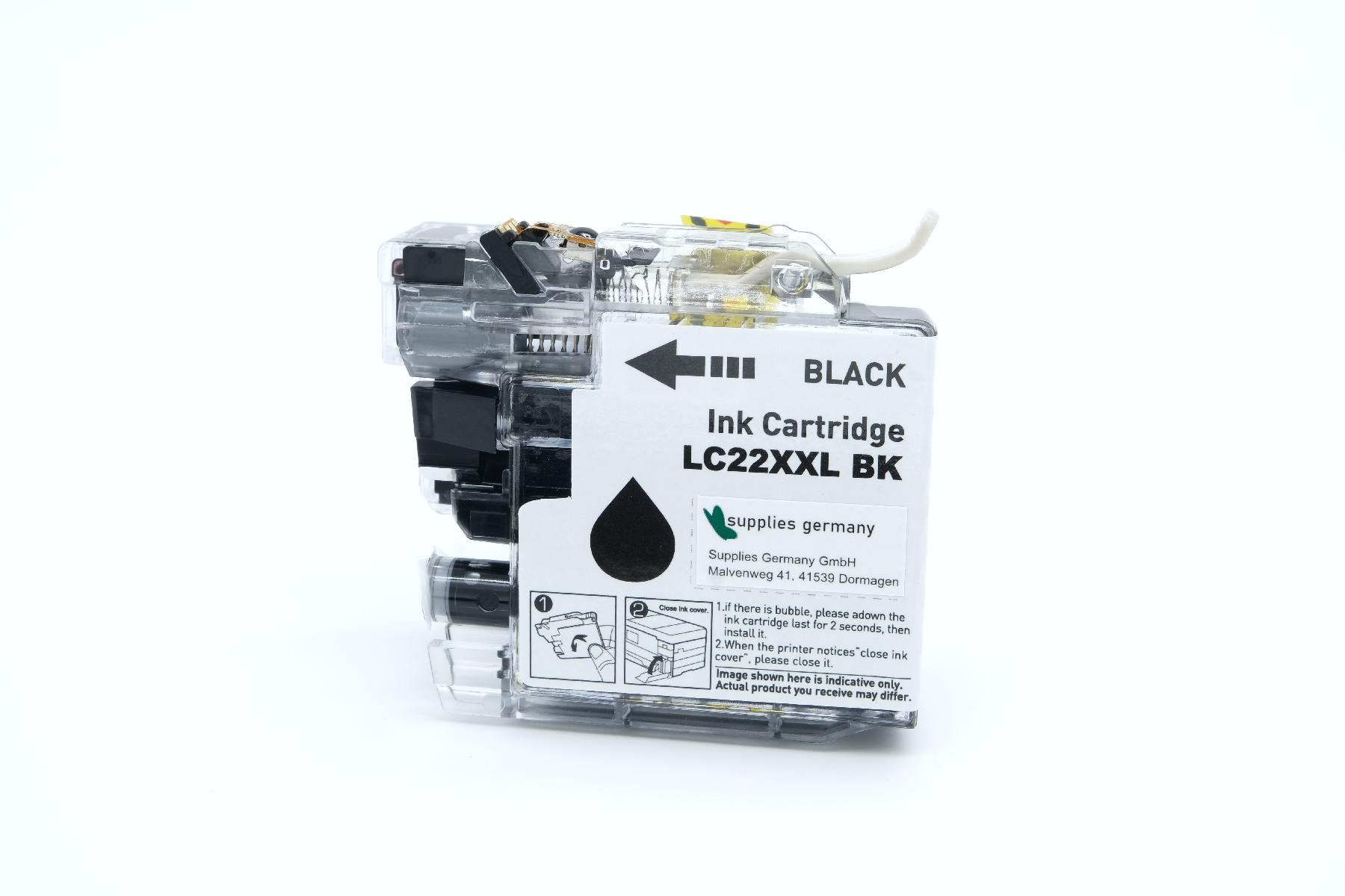 LC22EXXLBK alternativ Tinte black für Brother / LC22EBK / 2.400 Seiten
