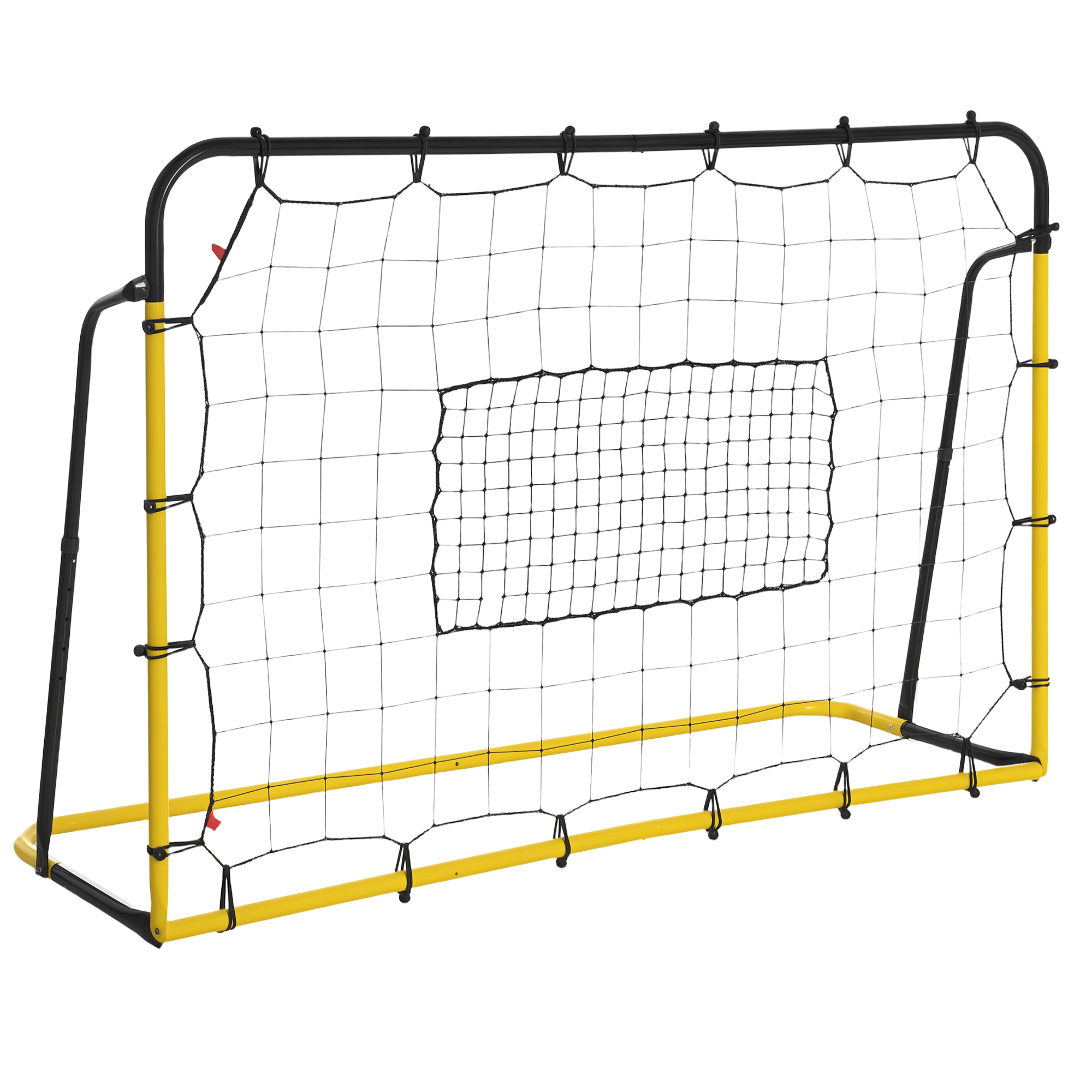 Kickback Fußball Rebounder Tor Rückprallwand Netz für Fußball, Basketball und Baseball, Stahl+PE, Gelb+Schwarz, 184 x 63 x 123 cm