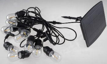Biergarten-Lichterkette "CT-BGL 10Solar", 2m + 4,5m, 10x Filament Led Lampe, IP44