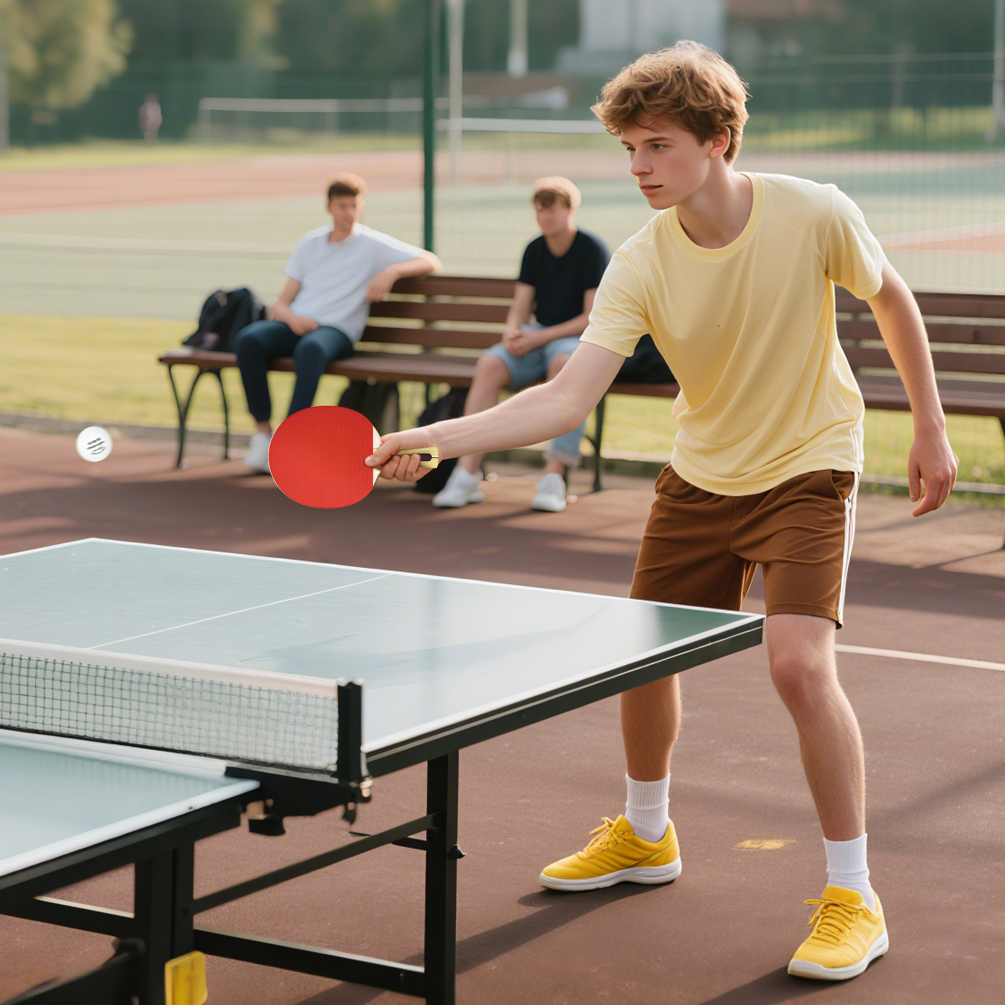 Tischtennisschläger Tischtennis Set mit 4 Tischtennisschlägern, 8 Tischtennisbällen Tragetasche Für Drinnen & Draußen