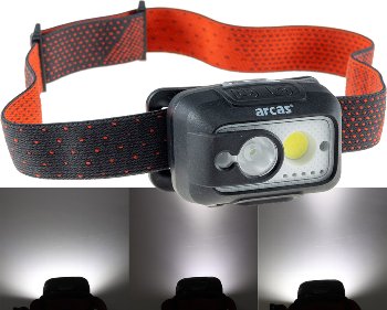 LED Akku-Stirnlampe 6W+3W - mit Gestensteuerung LED Akku-Stirnlampe 6W+3W - mit Gestensteuerung