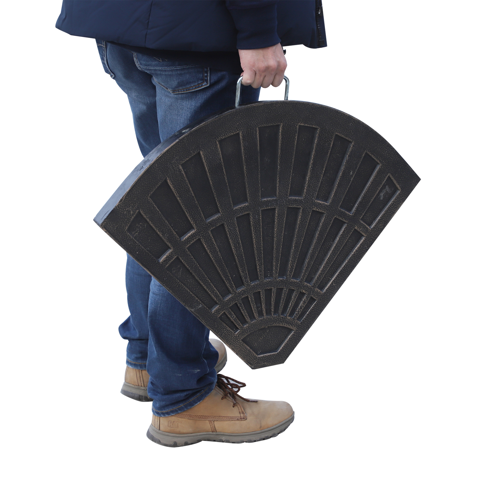 2-tlg. Set Gewichte für Sonnenschirmständer Platten-Schirmständer Sonnenschirmbasis halbrund mit Handgriff Kunstharz + Metall Bronze 66 x 47 x 4,2 cm 30 kg
