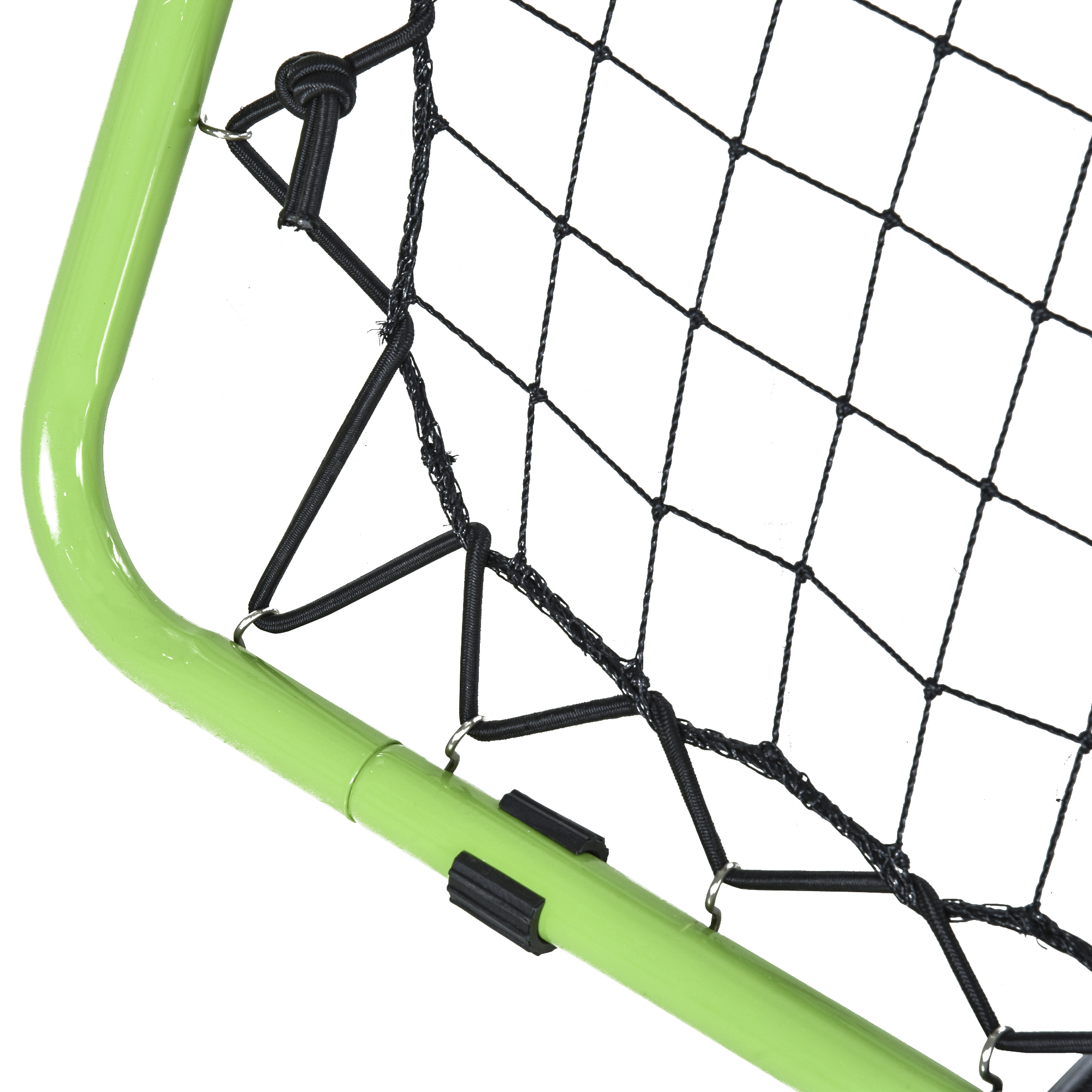 Fußball Rebounder Kickback Tor Rückprallwand Netz für Baseball Basketball beidseitiger Rückprall Verstellbar in 5 Stufen Metall Grün+Schwarz 75 x 75 x 64 cm