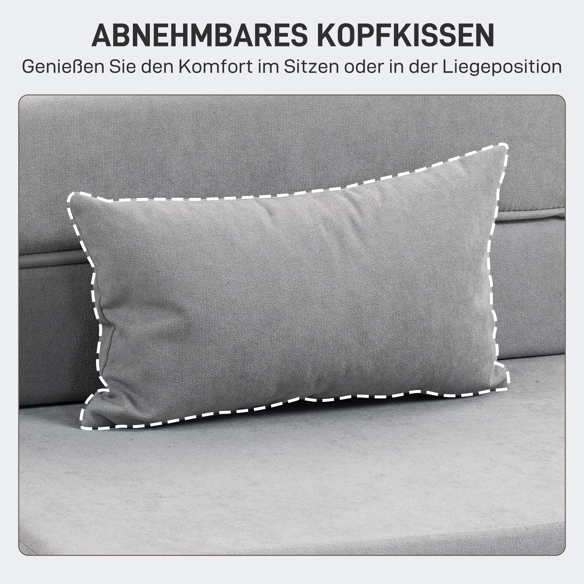 Bodensofa, Polstercouch, in Matratze umwandelbar, Schaumstoff, Kissen, Hellgrau