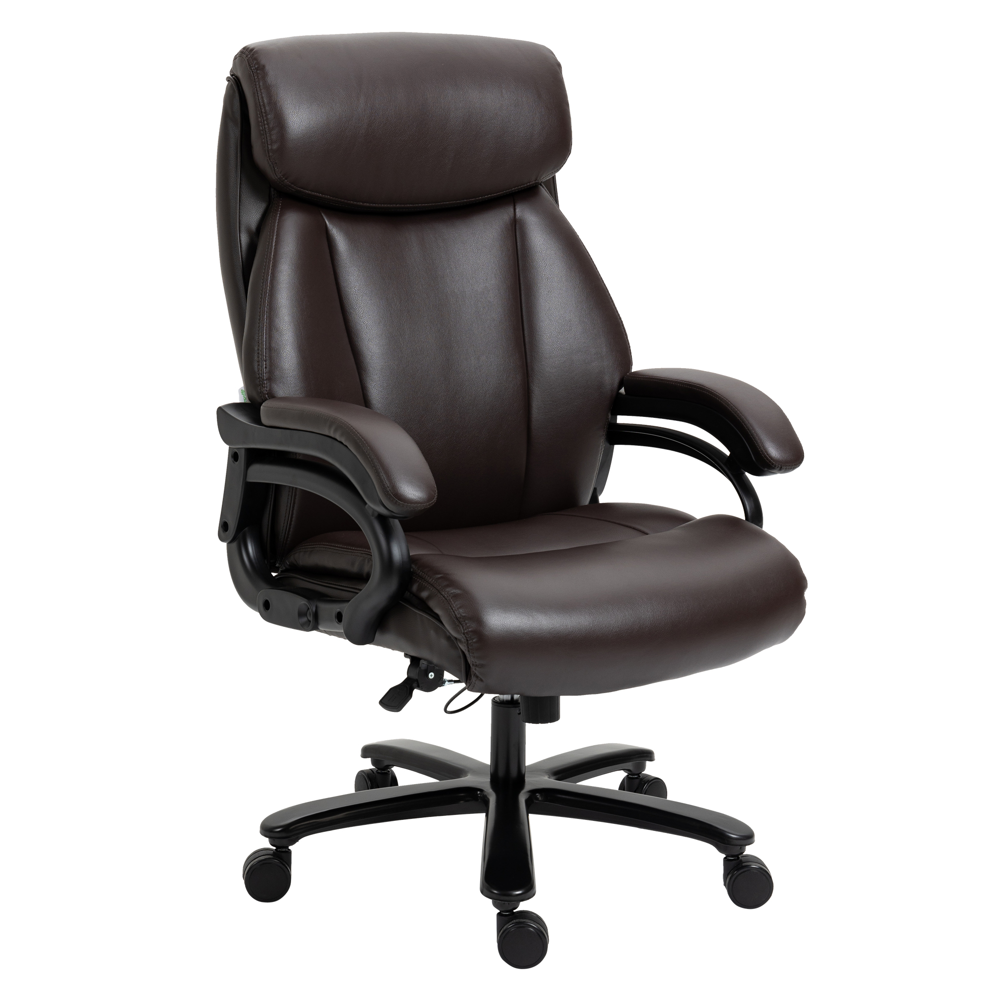 Bürostuhl Chefsessel Gaming Stuhl Drehstuhl Wippfunktion Dicke Polsterung 180 kg Belastbarkeit ergonomisches Design höhenverstellbar Kunstleder Braun 72x83x114-122 cm
