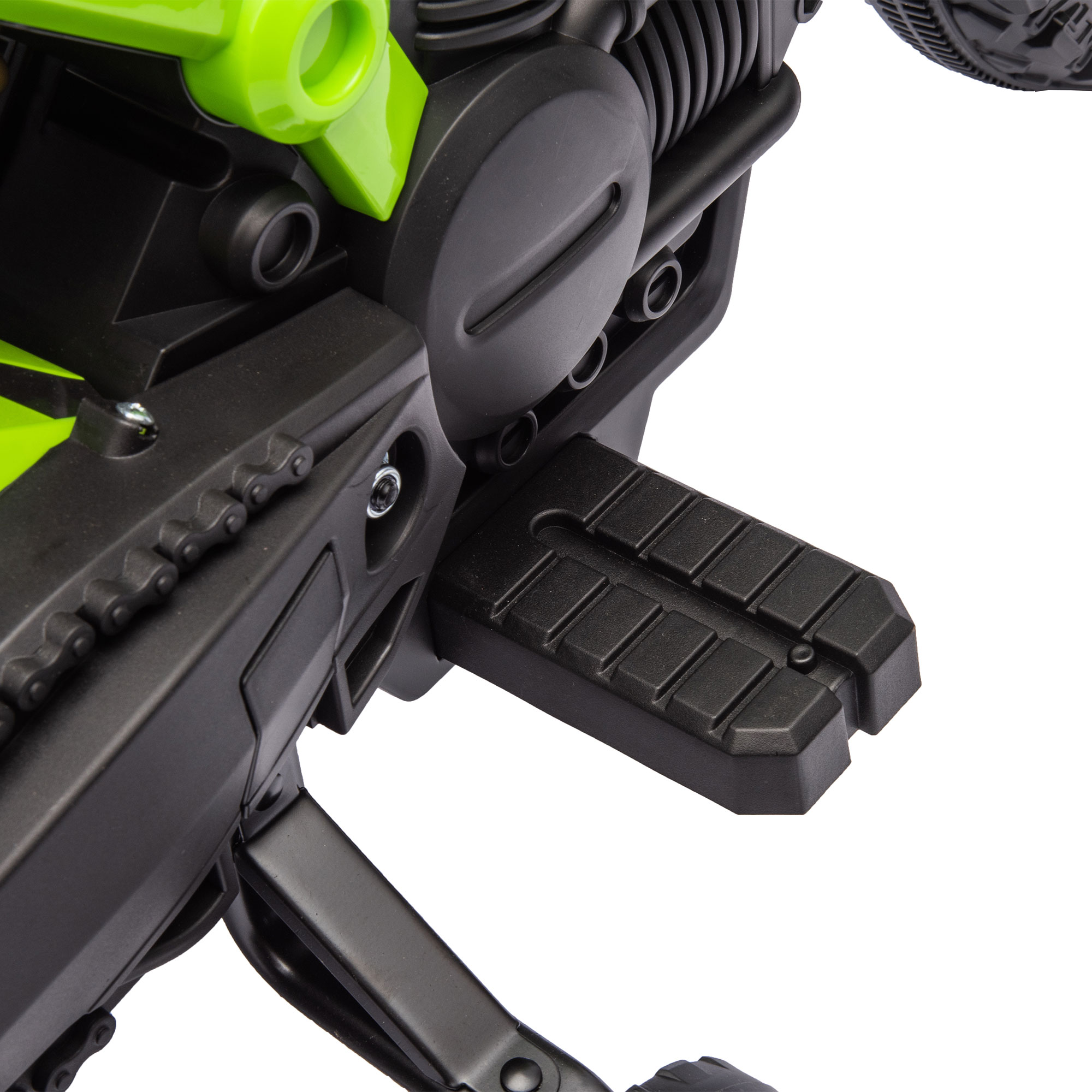 Elektro-Motorrad für Kinder, 6V Batterie-Antrieb, Stützräder, Hupe, Startgeräusch, 3-8 Jahre, Grün