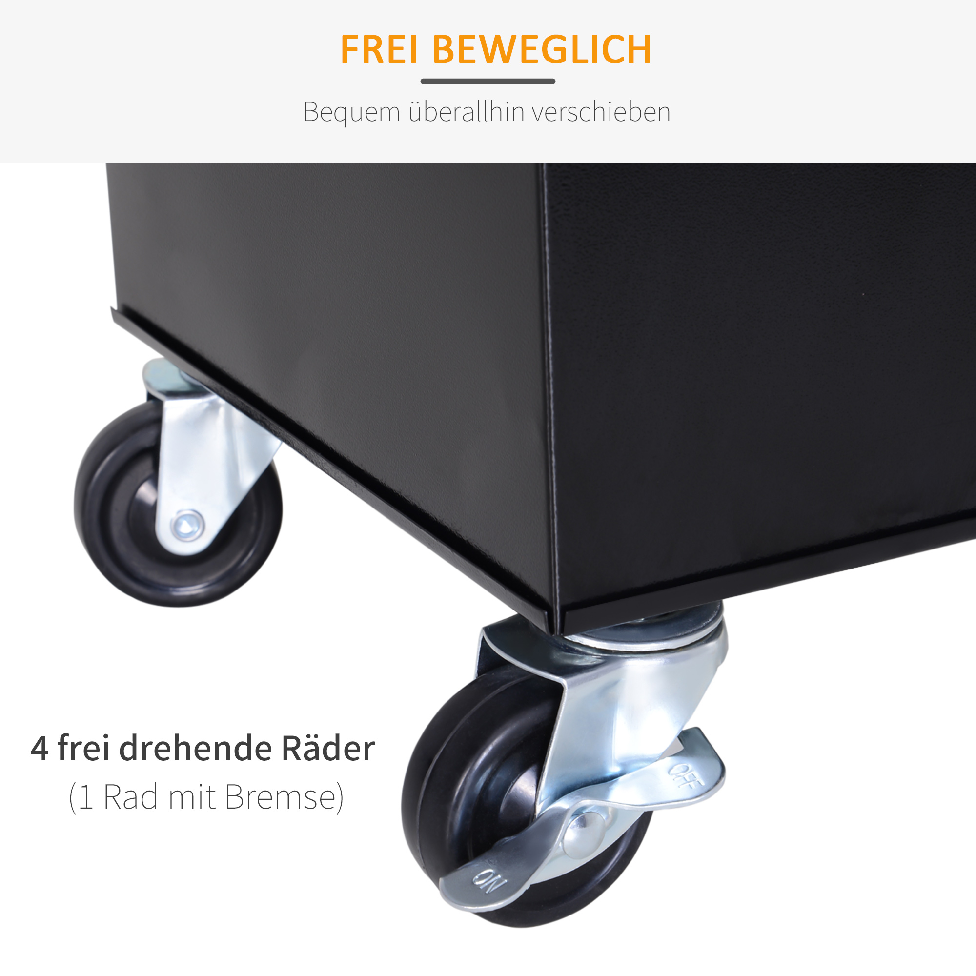 Werkstattwagen Werkzeugschrank Werkzeugkasten mit 5 Schubladen 360°-Rollen Metall 60 x 28 x 104,5 cm