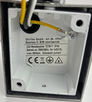 Außen-Wandleuchte "CTW-1" / für 1x GU10, IP44, Edelstahl poliert