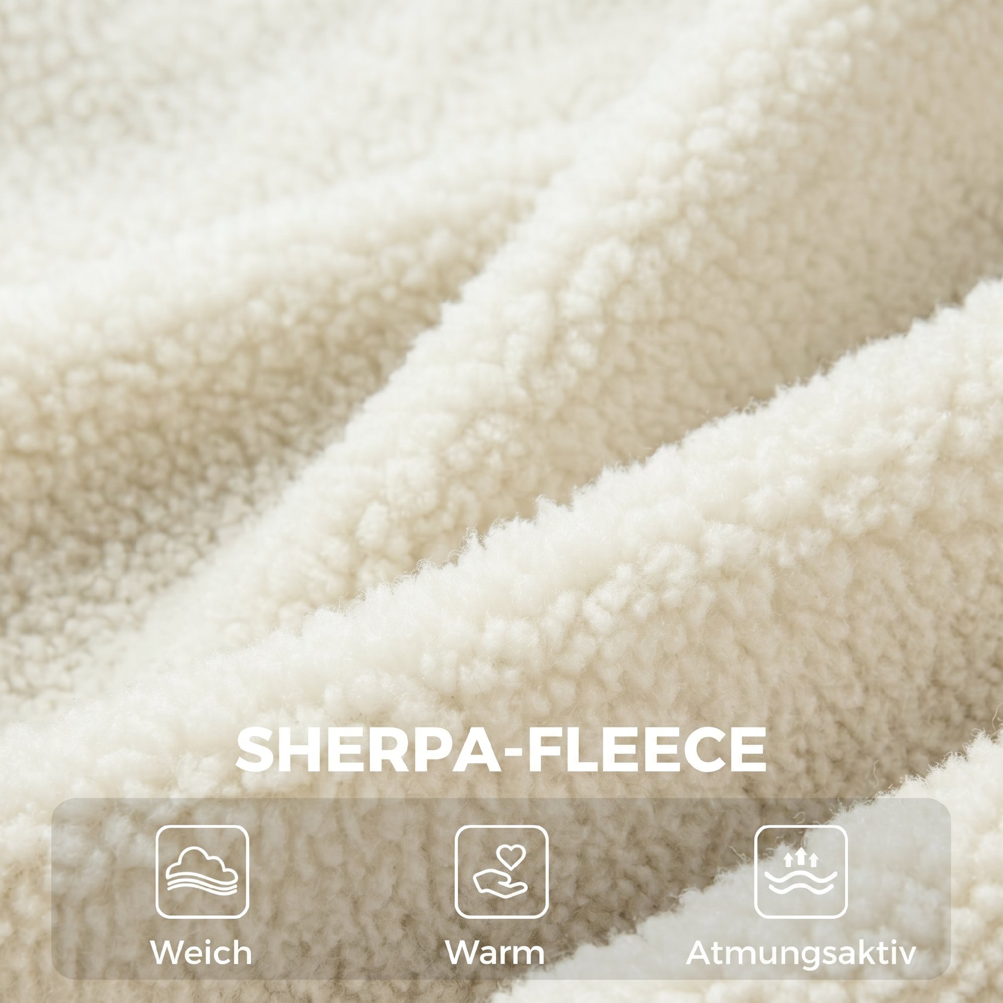 Moderner Loungesessel, Sherpa-Fleece Sessel mit gebogener Rückenlehne, integrierten Armlehnen, Metallbeinen, Cremeweiß
