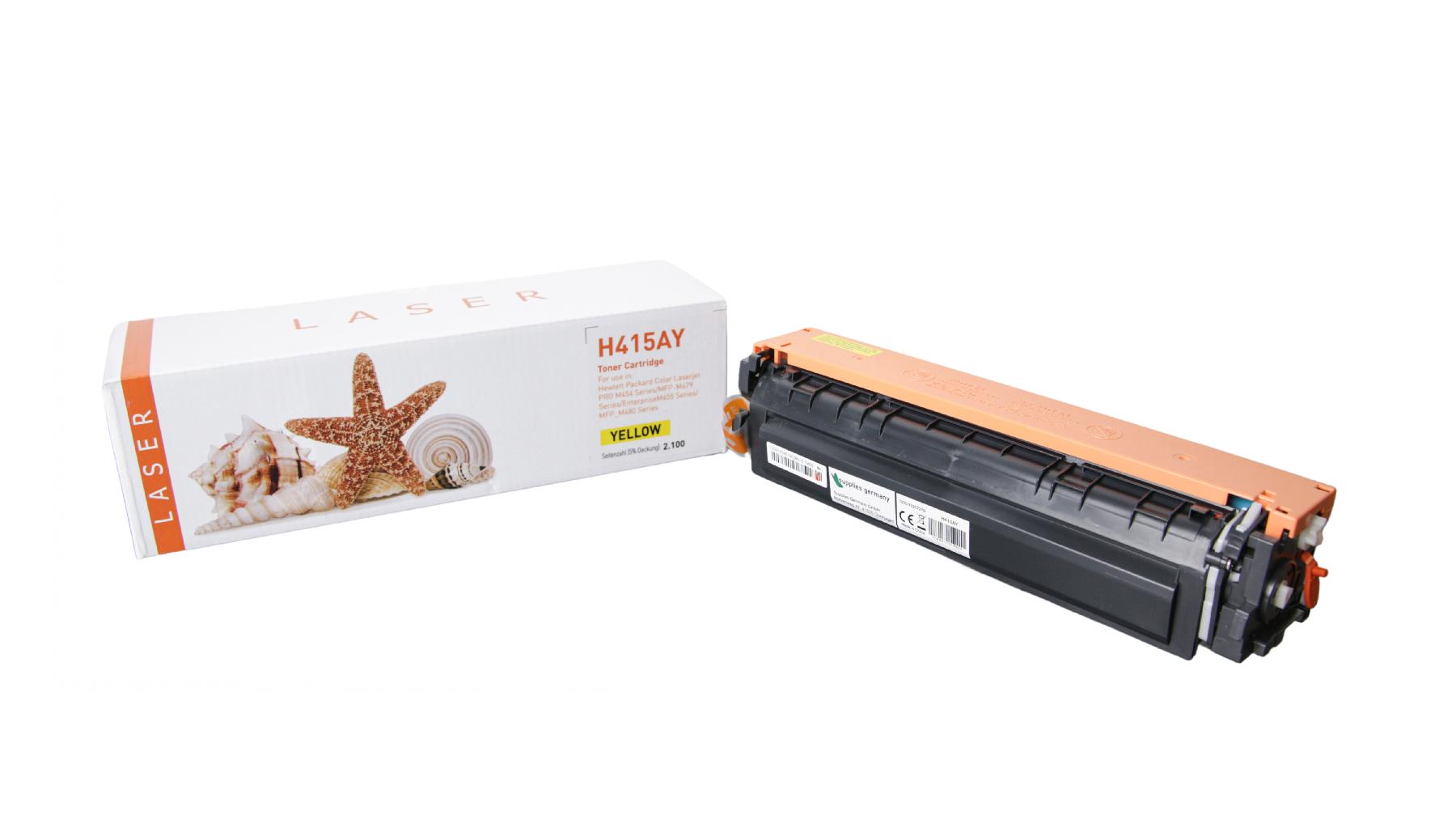 415AY alternativ Toner gelb für HP / W2032A / 2.100 Seiten 415AY alternativ Toner gelb für HP / W2032A / 2.100 Seiten
