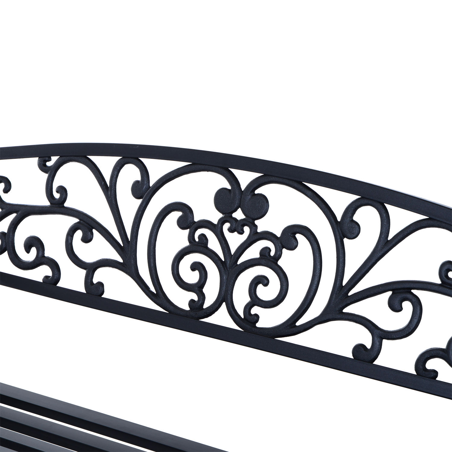 2-Sitzer Gartenbank Sitzbank 240kg belastbar Bank Gartenmöbel für den Innen- und Außenbereich geeignet 127x60x85 cm Schwarz