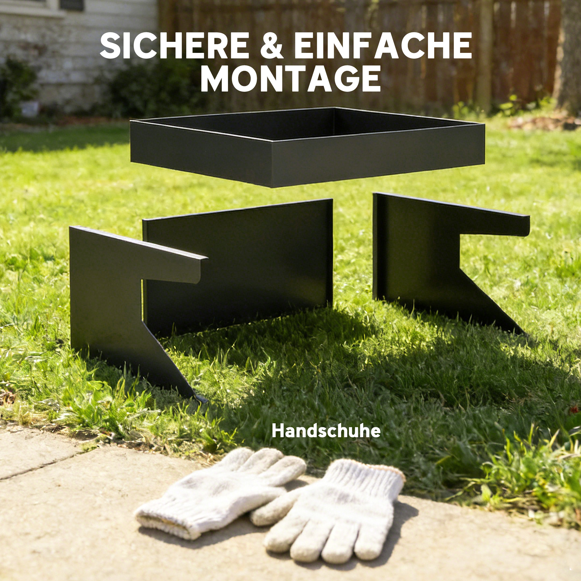Garage für Mähroboter mit Pflanzkasten, Robuste Garage aus galvanisiertem Stahl, Schwarz