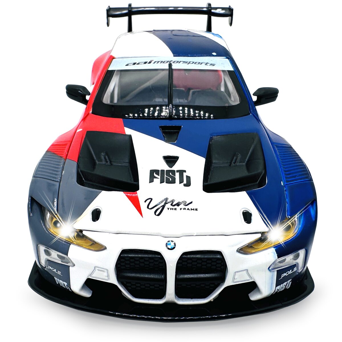 BMW M4 GT3 Diecast 1:24 weiß inkl. Knopfzellen