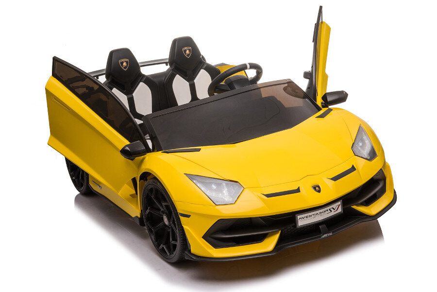 Kinderfahrzeug Lamborghini Aventador SVJ Doppelsitzer - lackiert / gelb