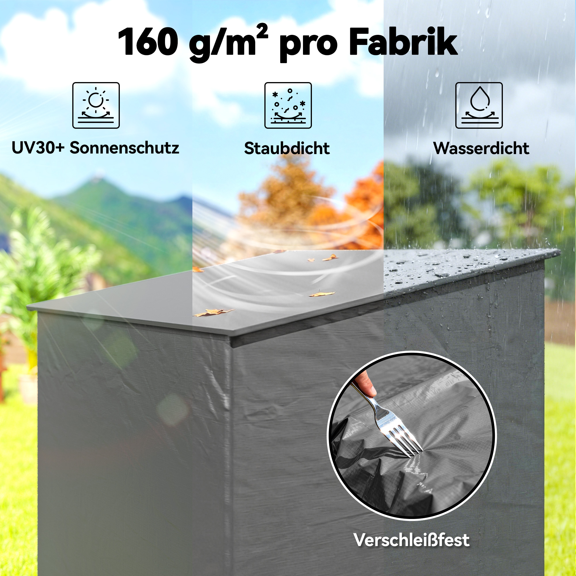 Zeltgarage 1,9x1,2 m Wasserdicht Garagenzelt mit aufrollbarer Reißverschlusstür Belüftungsfenster Dunkelgrau