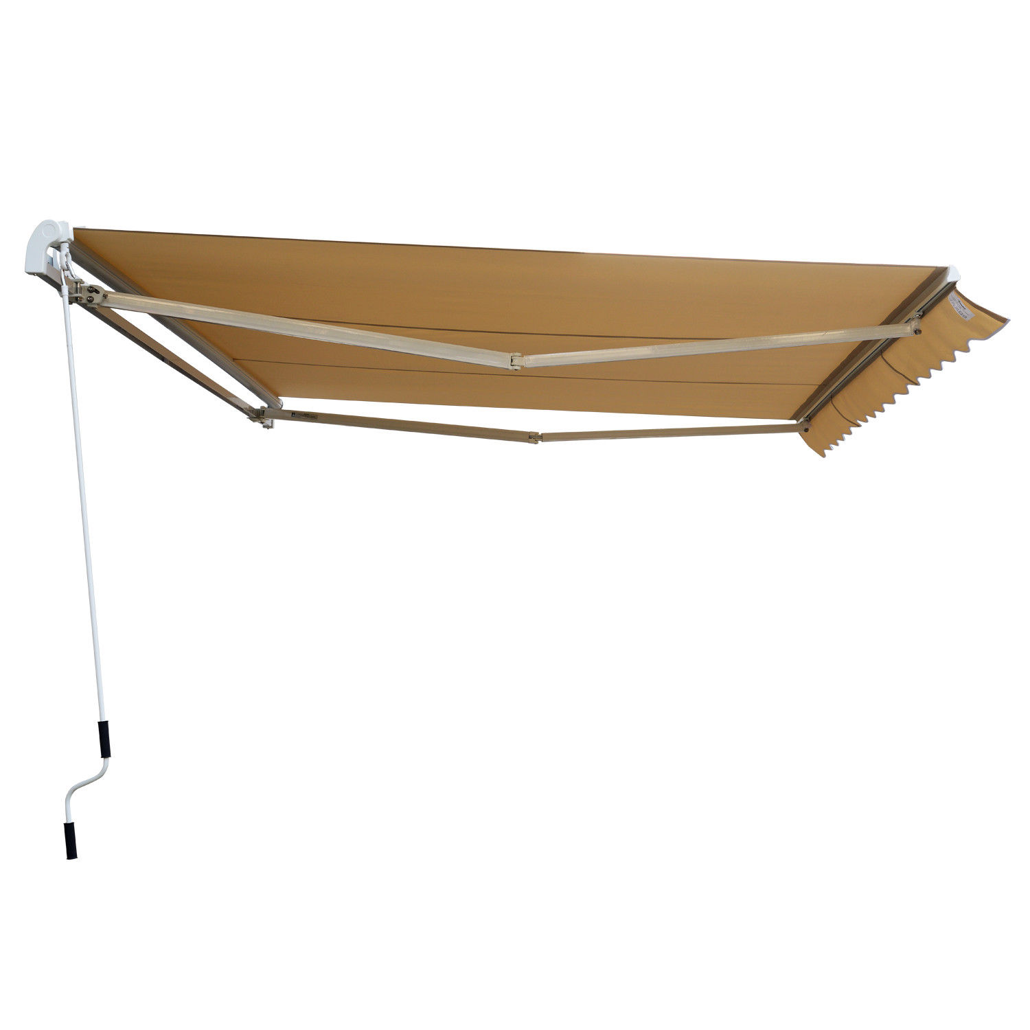 Gelenkarmmarkise Verstellbare Klemmmarkise Terrassenmarkise 4,5 x 3m Sonnenschutz mit Kurbel, Balkonmarkise, Beige