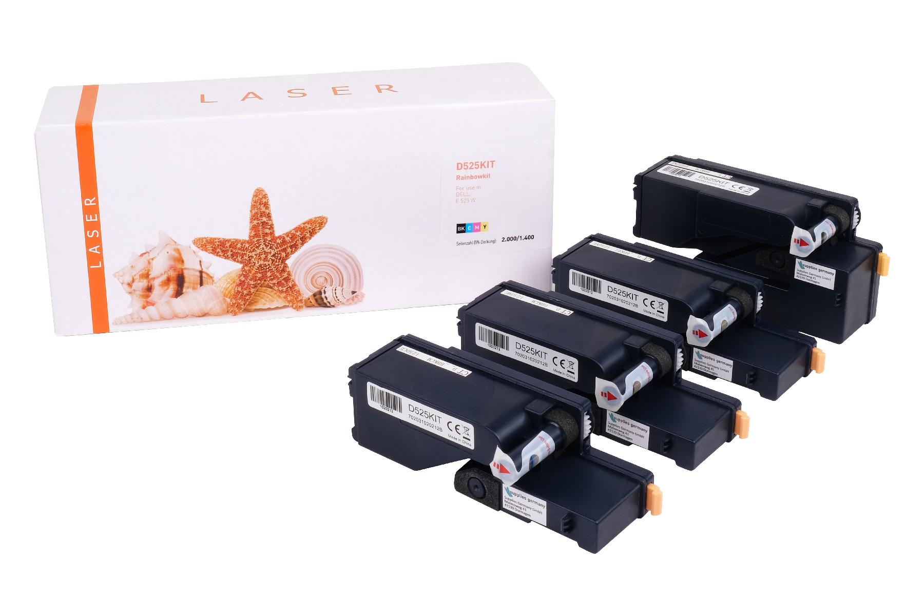 DELLE525KIT alternativ Toner Rainbowkit Dell / H3M8P/VR3NV/MWR7/WN8M/BK2.000 /CMY1.400 Seiten DELLE525KIT alternativ Toner Rainbowkit Dell / H3M8P/VR3NV/MWR7/WN8M/BK2.000 /CMY1.400 Seiten