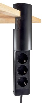 3-fach Tischsteckdose "CT-KS 3" / USB-A + C, 20W PD, 3m Kabel, Schwarz