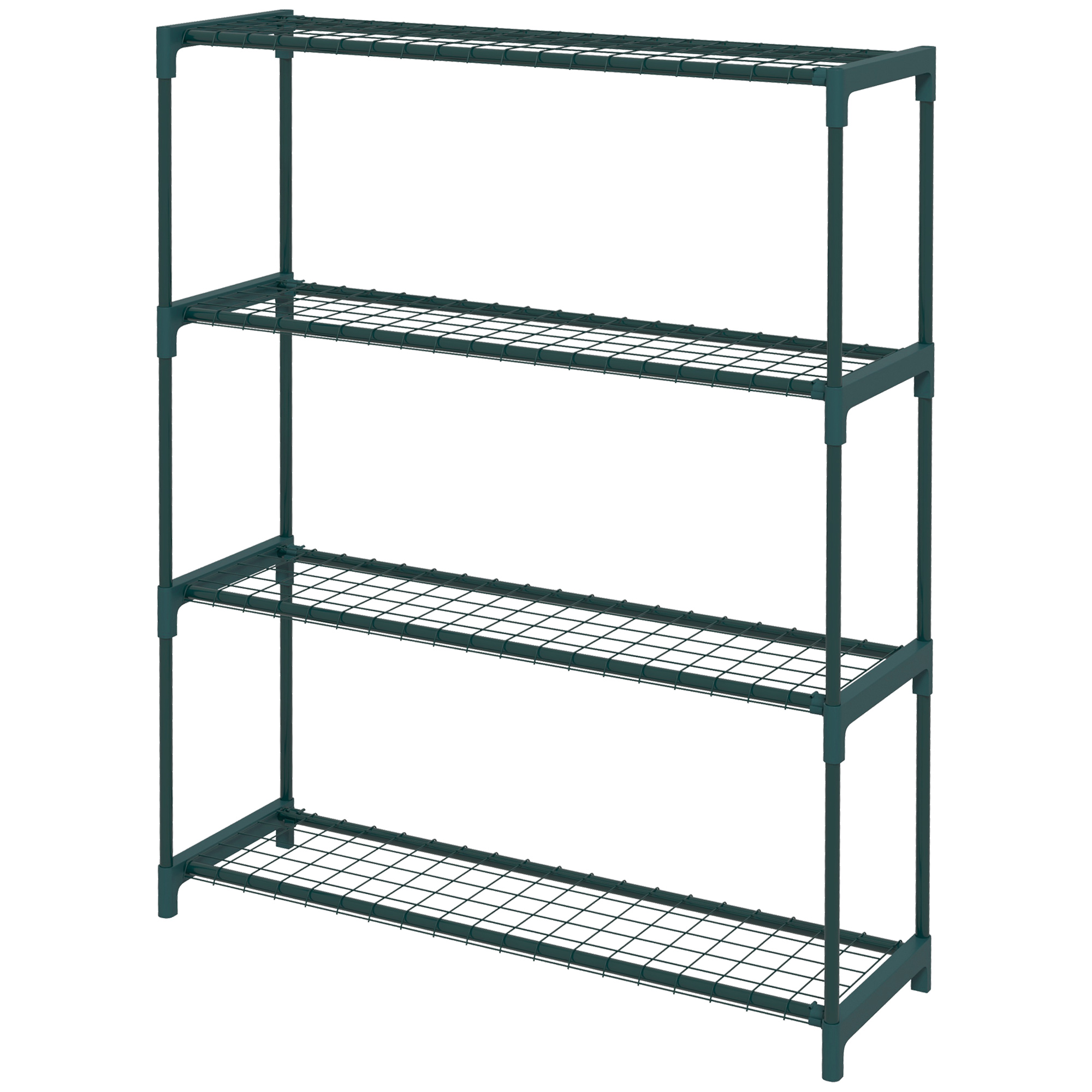 Pflanzenregal Blumentreppe Pflanzentreppe, 4 Regale, 89 cm x 28 cm x 107 cm, Dunkelgrün