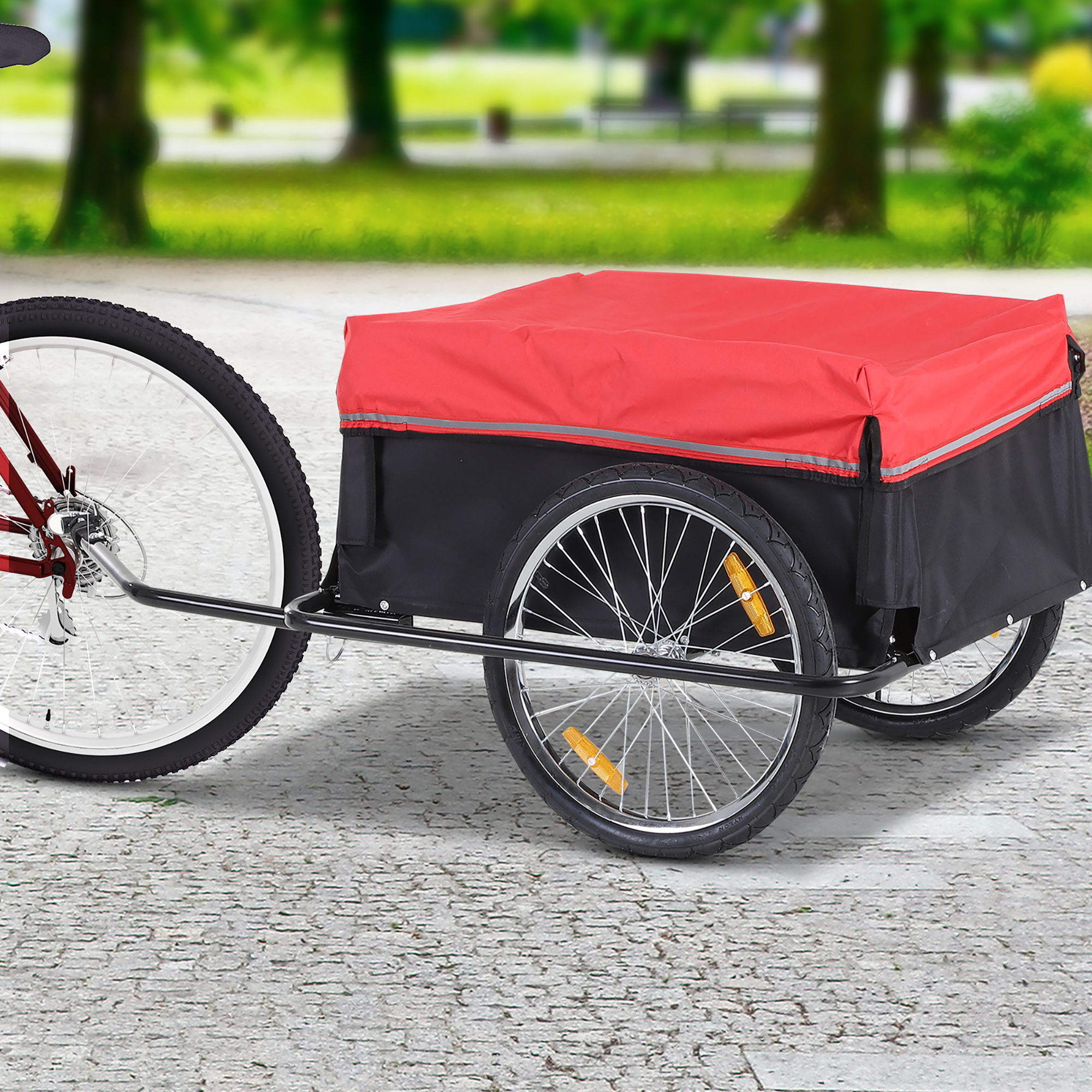 Fahrradanhänger, klappbar Lastenanhänger mit Kupplung,Transportwagen bis 40 kg belastbar, Transportanhänger Anhänger für Fahrrad Handwagen 140 x 88 x 60 cm