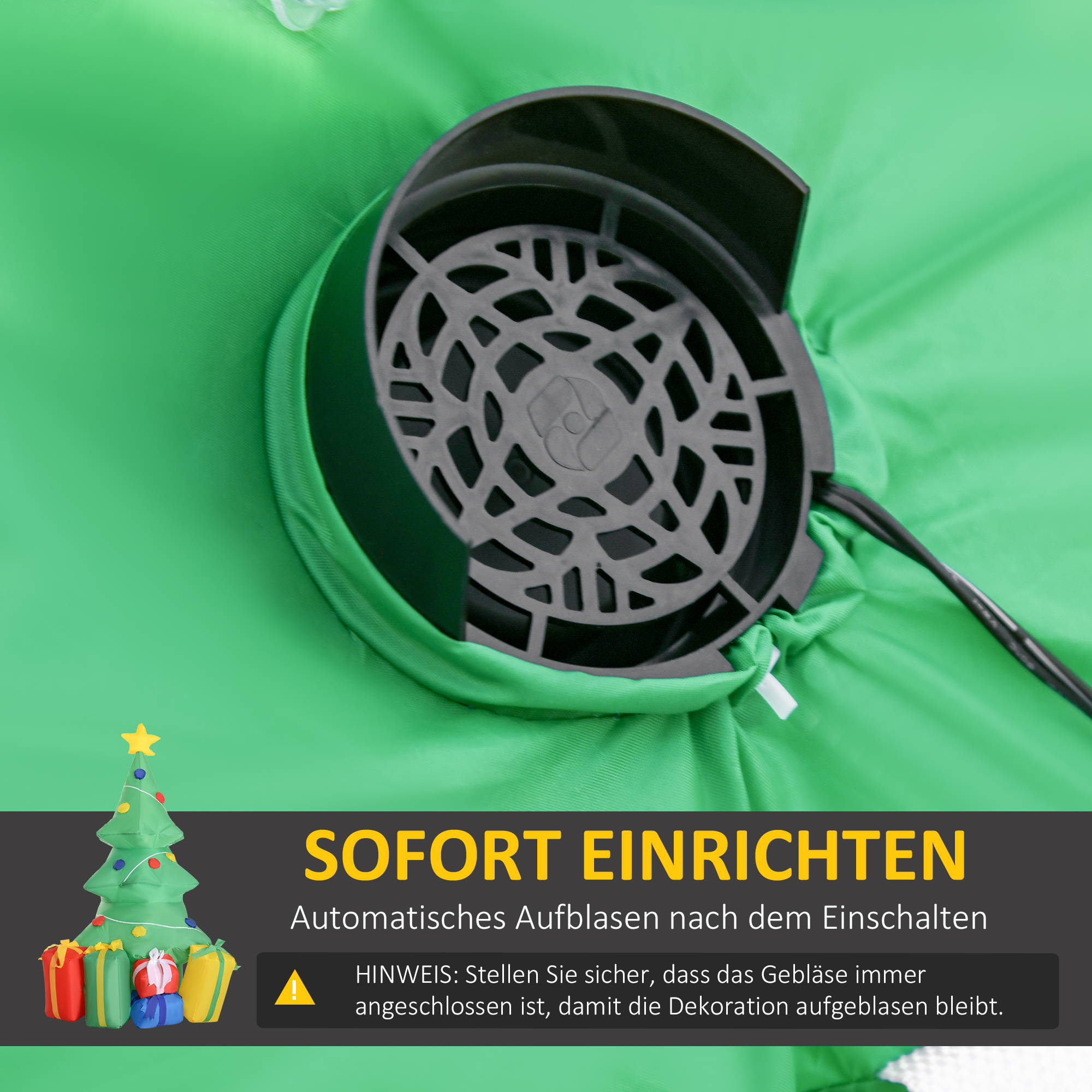Aufblasbare Weihnachtsdekoration mit LED-Licht, Geschenken, 150 cm Wasserdicht für Weihnachtsfeiern