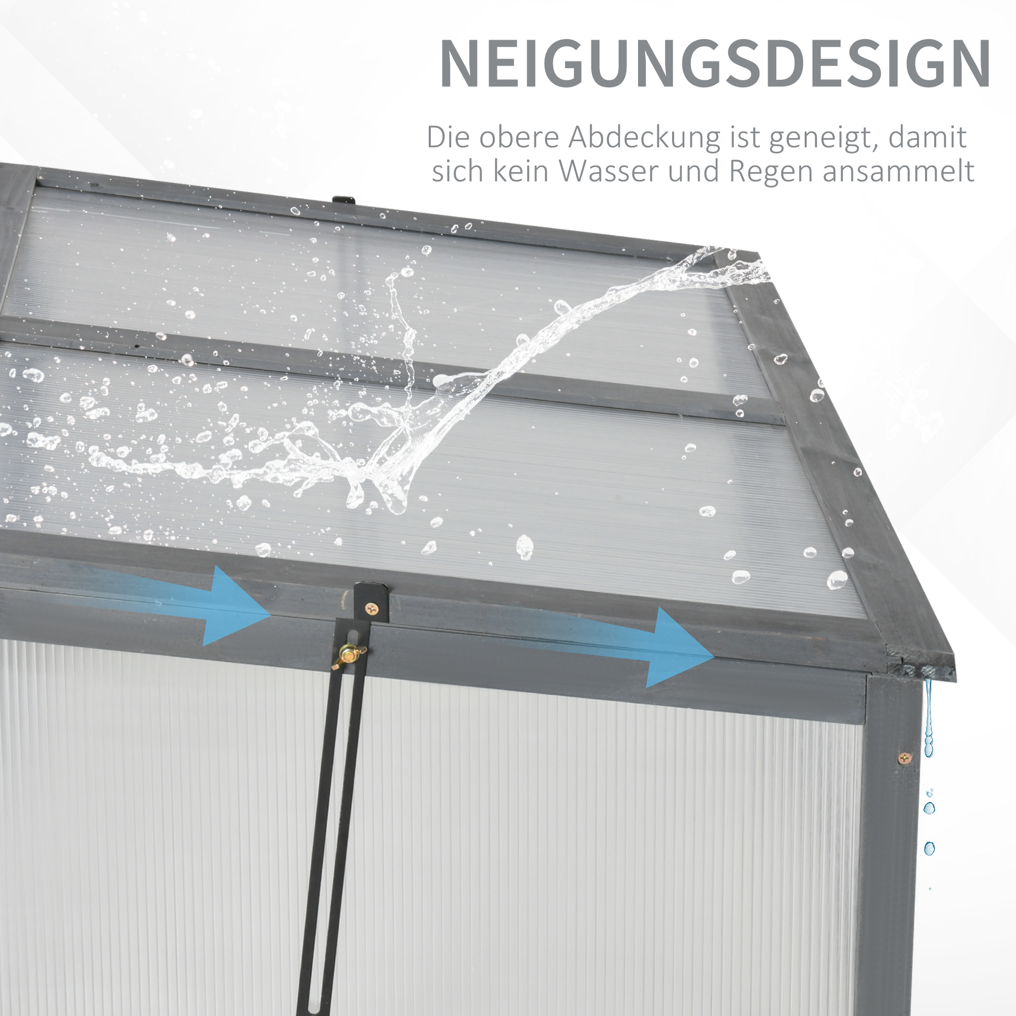 Mini-Gewächshaus, Kleines Gewächshaus für den Garten, mit PC-Platten, Gute Lichtdurchlässigkeit, 100L x 65B x 40H cm