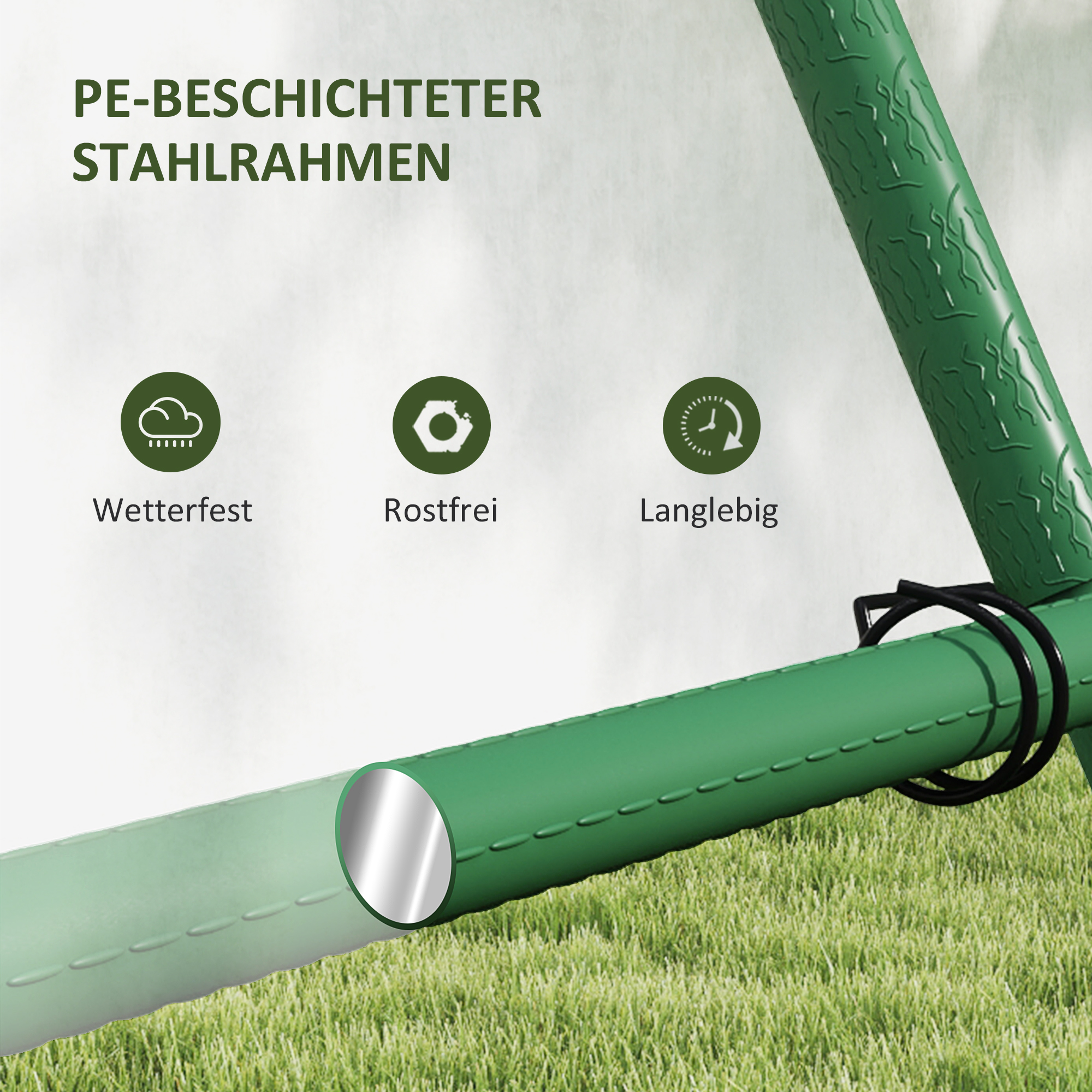 Rankgitter aus Stahl zum Stecken rostfrei Rankhilfe in A-Form für Kletterpflanzen 101x133x227 cm Grün