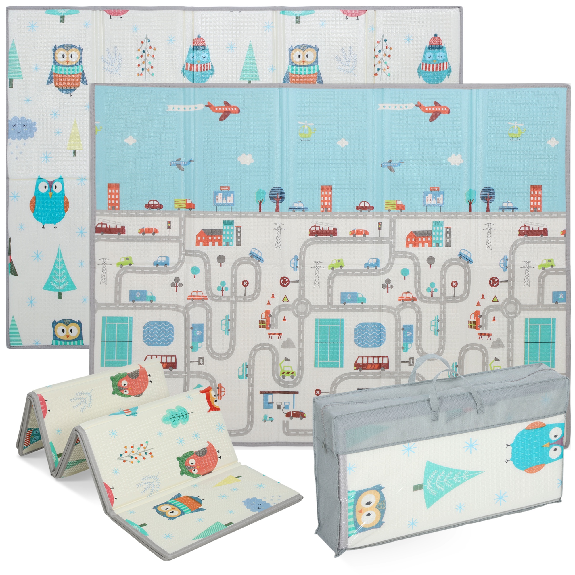 Baby-Spielmatte, Tiermuster, Schaumstoff, 1,5 cm dicke Polsterung, rutschfest