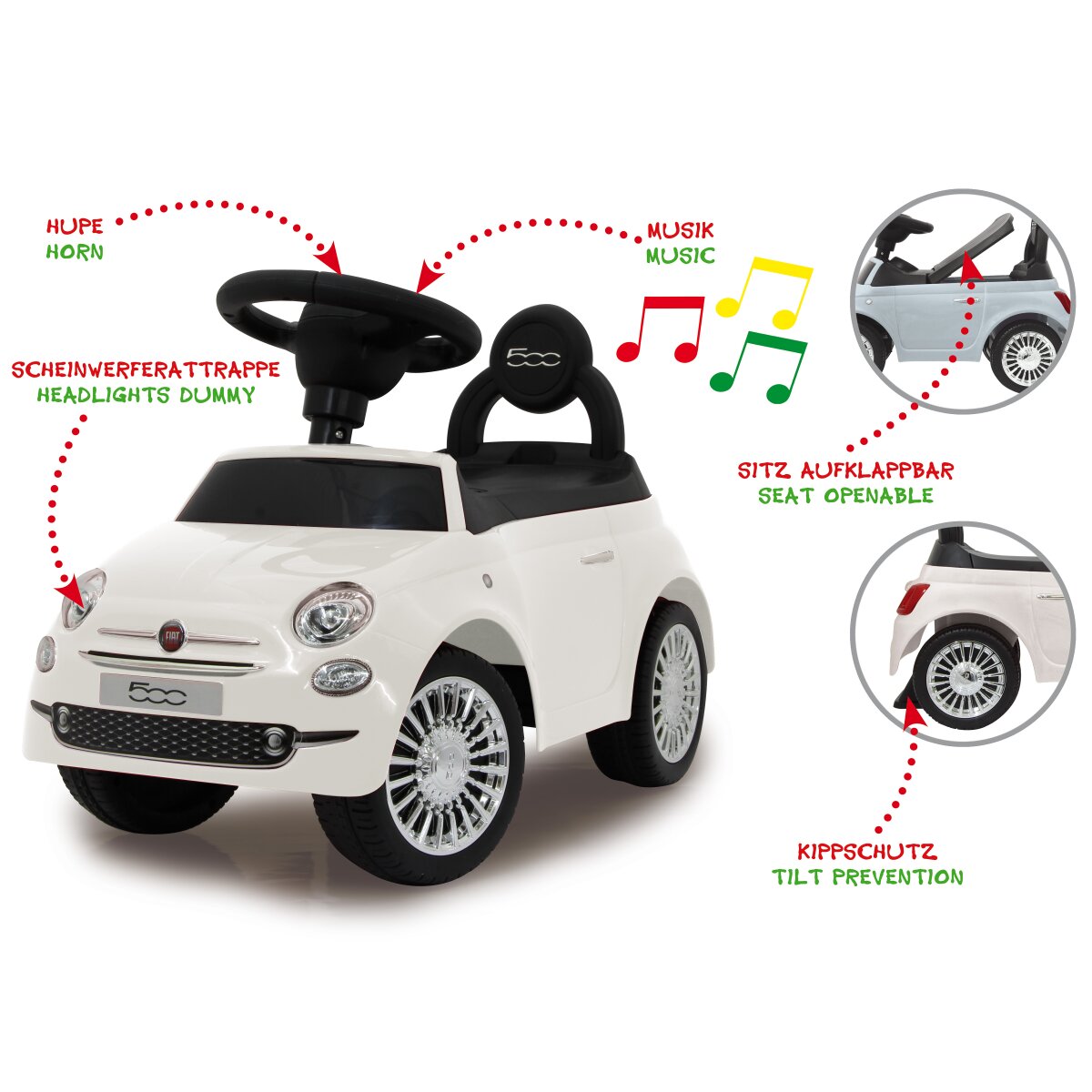Rutscher Fiat 500 weiss Rutscher Fiat 500 weiss