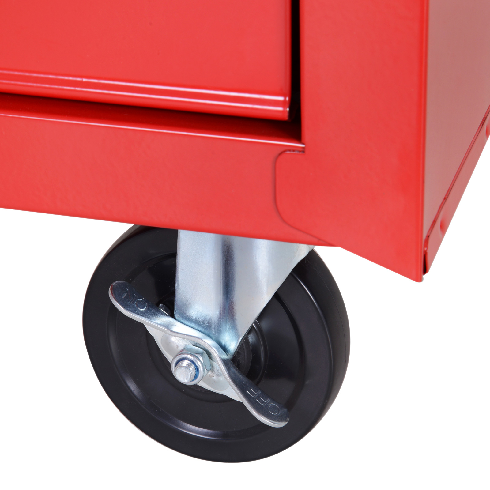 Rollschrank, Werkzeugschrank für Garage, Schuppen, Stahl, 69L x 33B x 75H cm, Rot