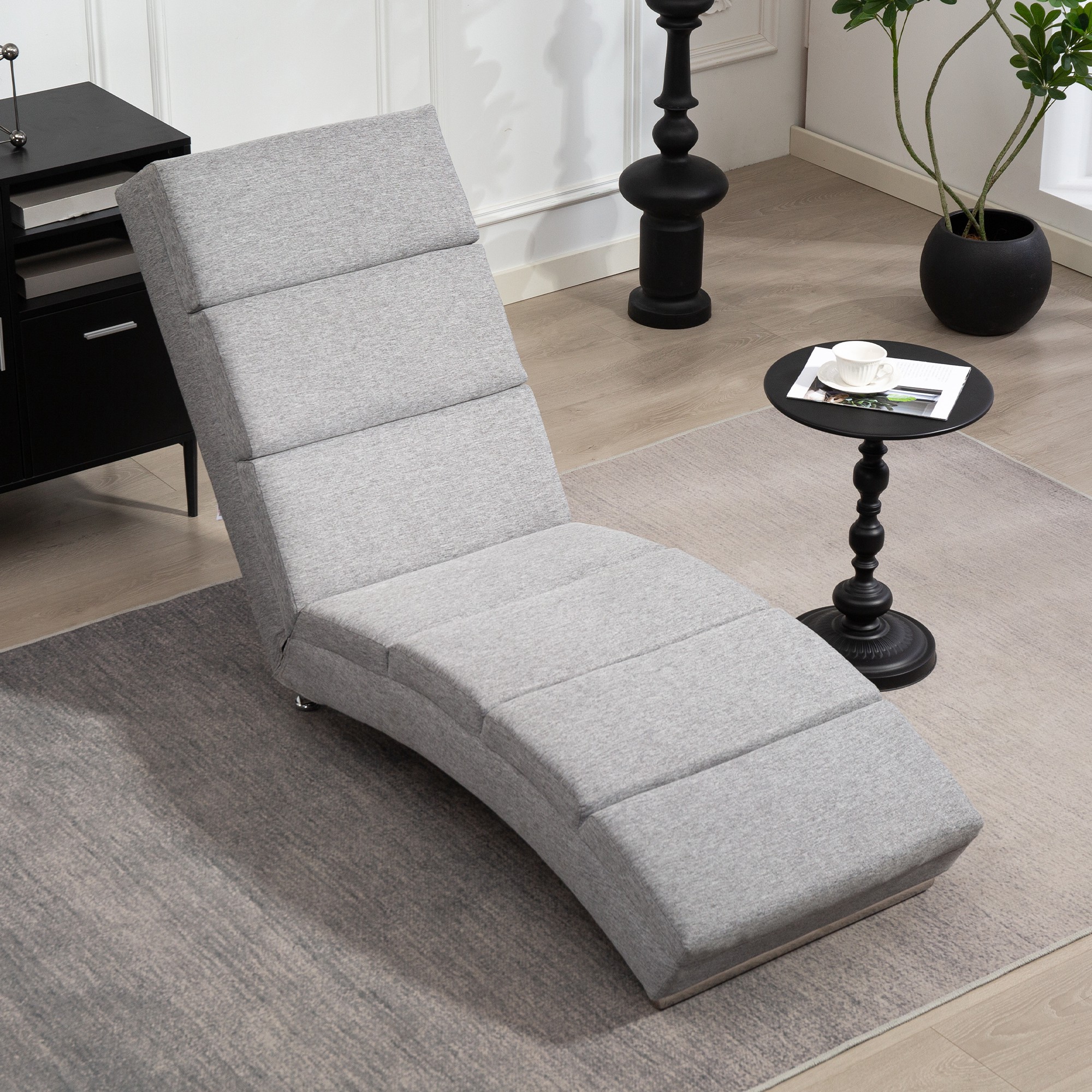 Polstersessel mit Rückenlehne, Relaxsessel mit Stahlbeinen & dicker Polsterung, für Wohnzimmer, Schlafzimmer, Hellgrau