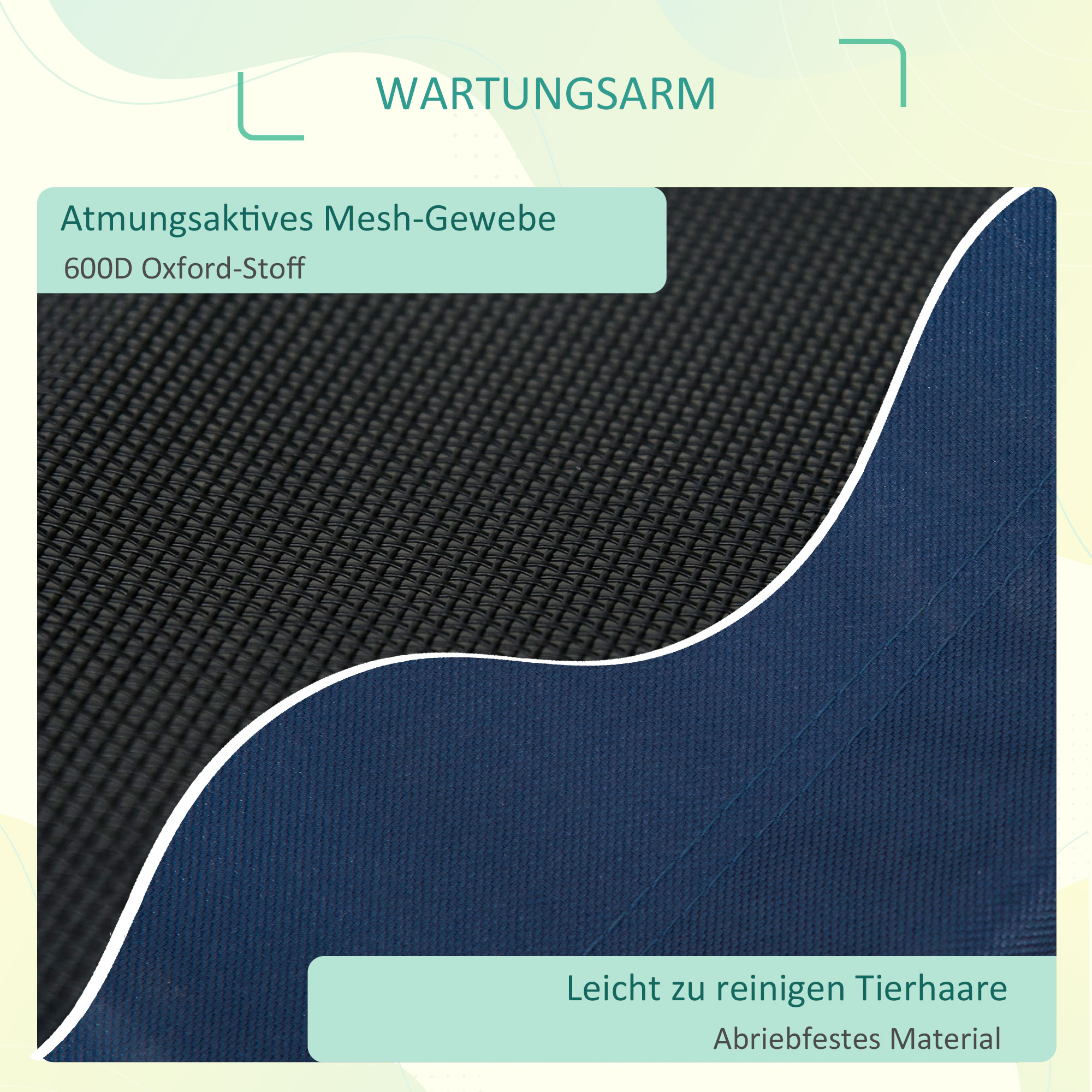 Hundebett Hundeliege Outdoor Katzenbett Haustierbett Schlafplatz Stahl 600D Oxford-Gewebe Blau 76 x 61 x 18 cm