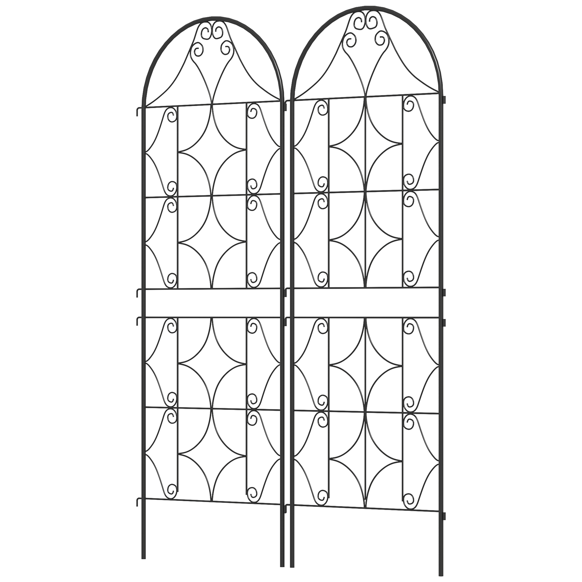 Rankgitter Metall 2er Set zum Stecken rostfrei Rankhilfe für Kletterpflanzen 50x150 cm Schwarz