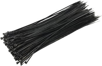 Kabelbinder 300mm x 3,5mm, schwarz, 100er Pack, hohe Zugkraft, UV fest
