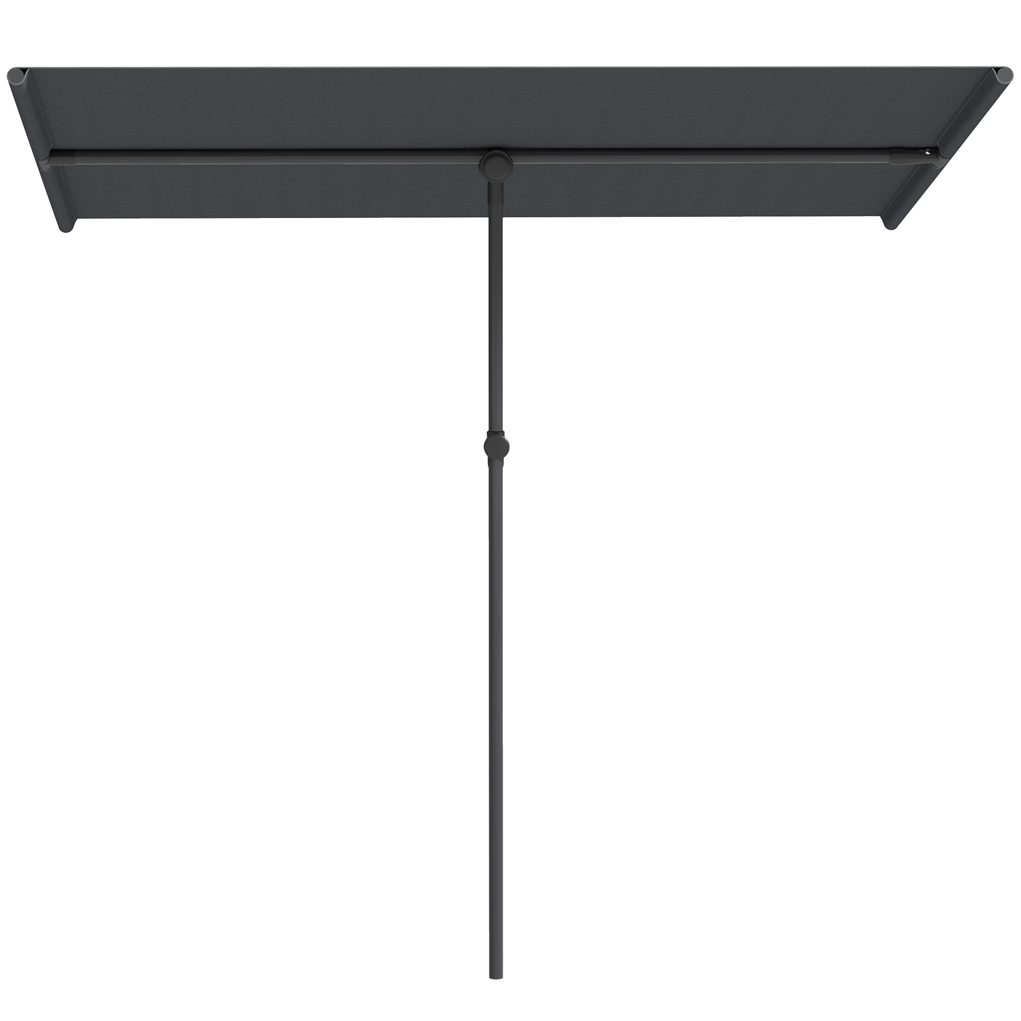 Sonnenschirm 180 Grad drehbar Höhenverstellbar Gartenschirm mit Aluminium-Mast 150x205cm Dunkelgrau