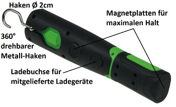 LED Stableuchte mit Akku "FlexiLED 300", LiIon Akku, Magnethalter, 3W, 270lm,IP44