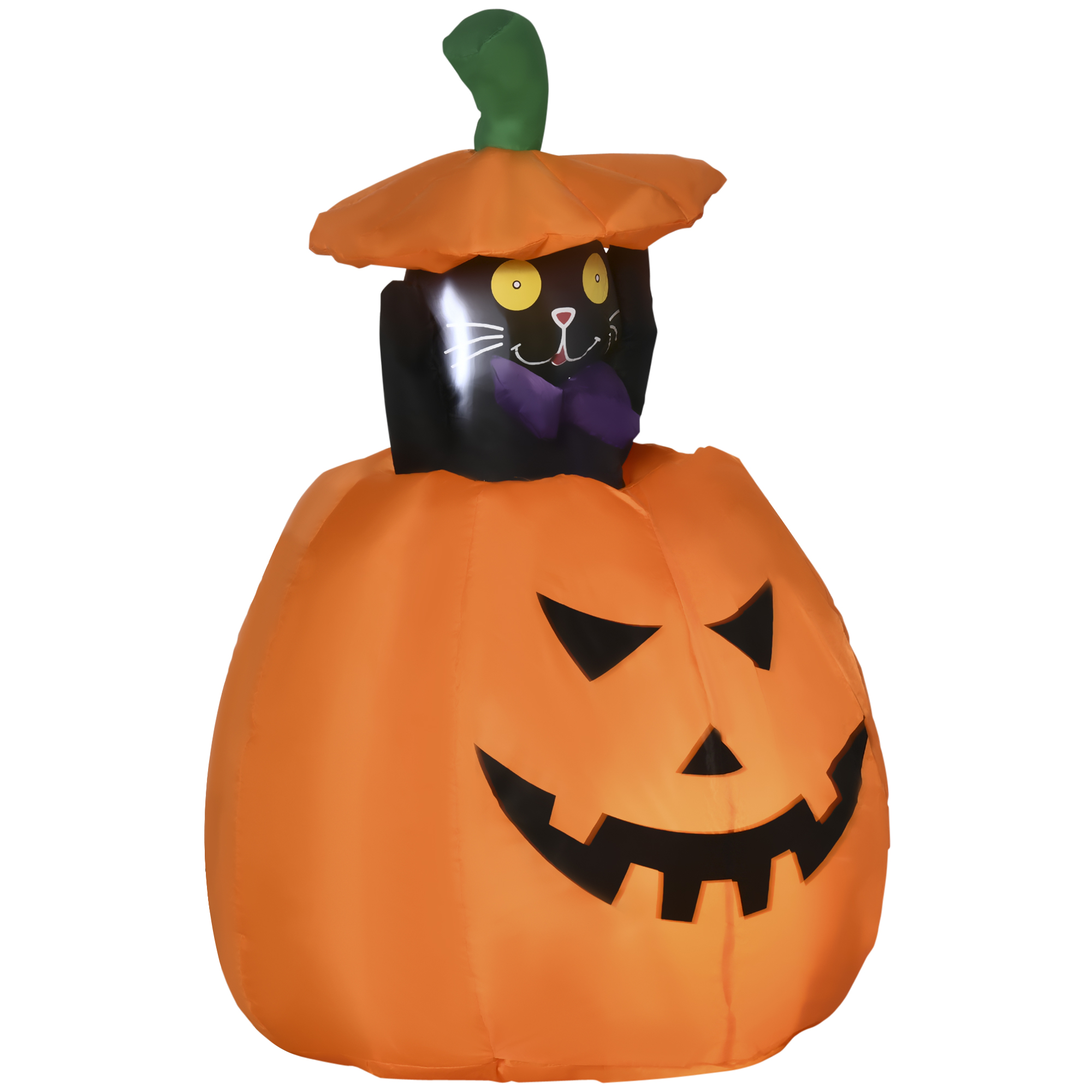 selbstaufblasende Halloweendekoration Halloweenkürbis, inkl LED´s Outdoor Wettebeständig, 76 x 64 x 115cm, Orange