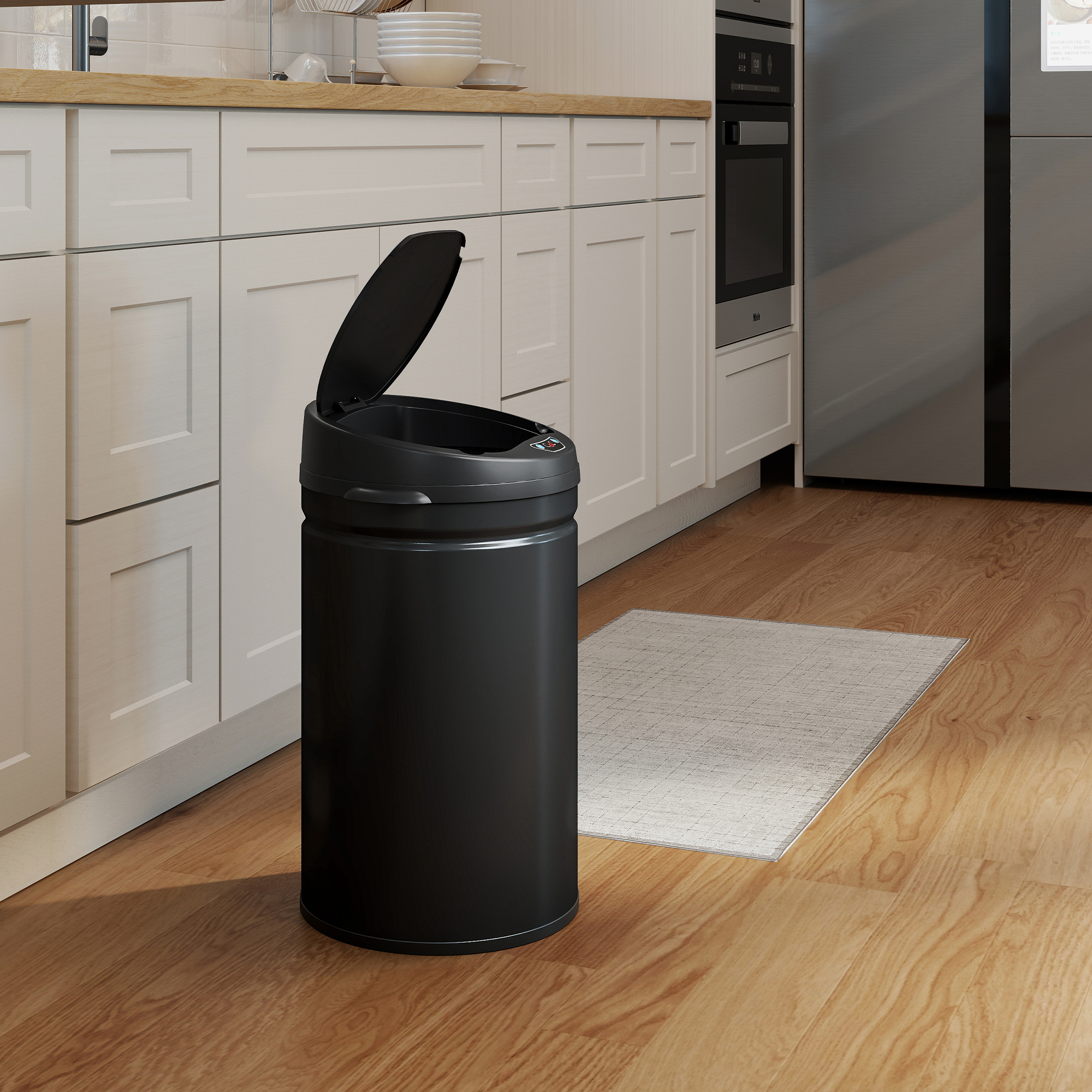 30 Liter Sensor-Mülleimer mit Soft-Close-Funktion, berührungsfreier Abfalleimer aus Edelstahl für hygienische Küchen