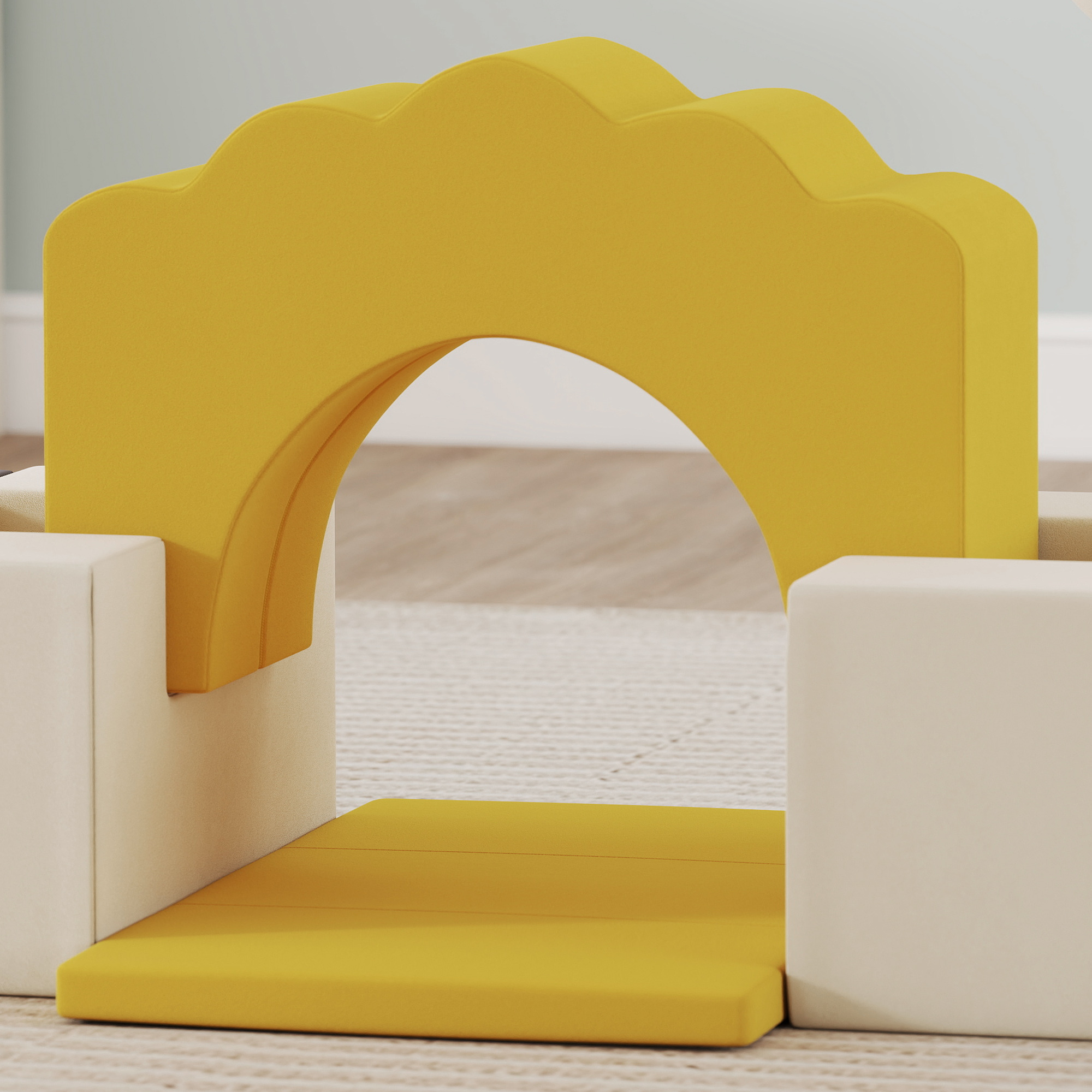 7-teiliges Set Kletterblöcke für Babys & Kleinkinder, weiches Kletterset für den Innenbereich, Stoff, Schaumstoff, Bunt