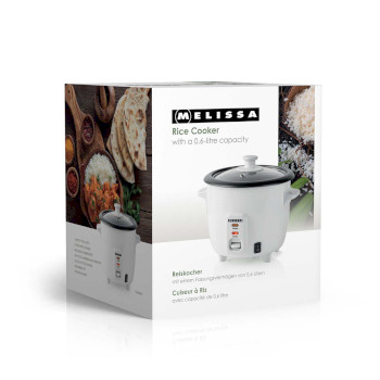 Reiskocher | 0,6 l | 300 W | Antihaftbeschichtung | abnehmbare Schüssel | Dampfgareinsatz | Warmhaltefunktion | automatische Abschaltung | weiß